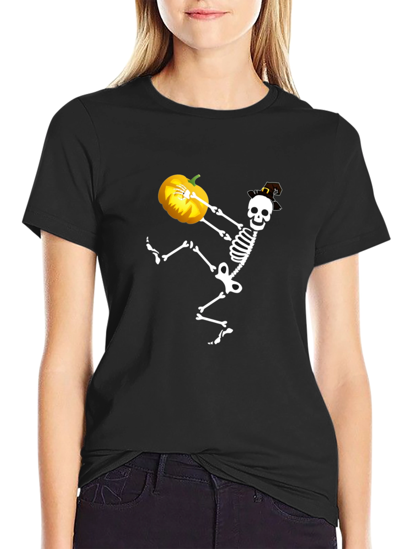 Halloween Skeleton Pumpkin T-Shirt
