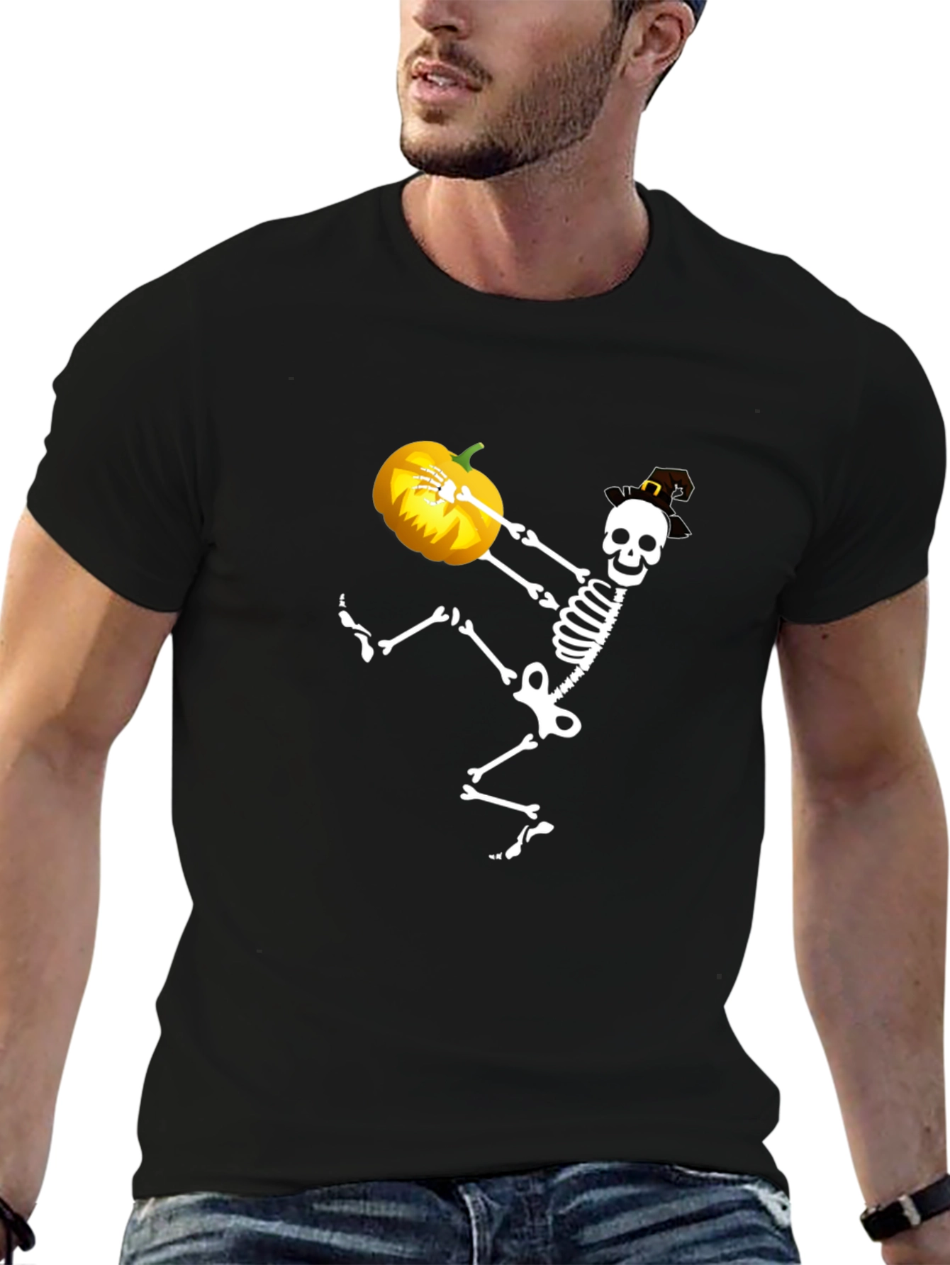 Halloween Skeleton Pumpkin T-Shirt