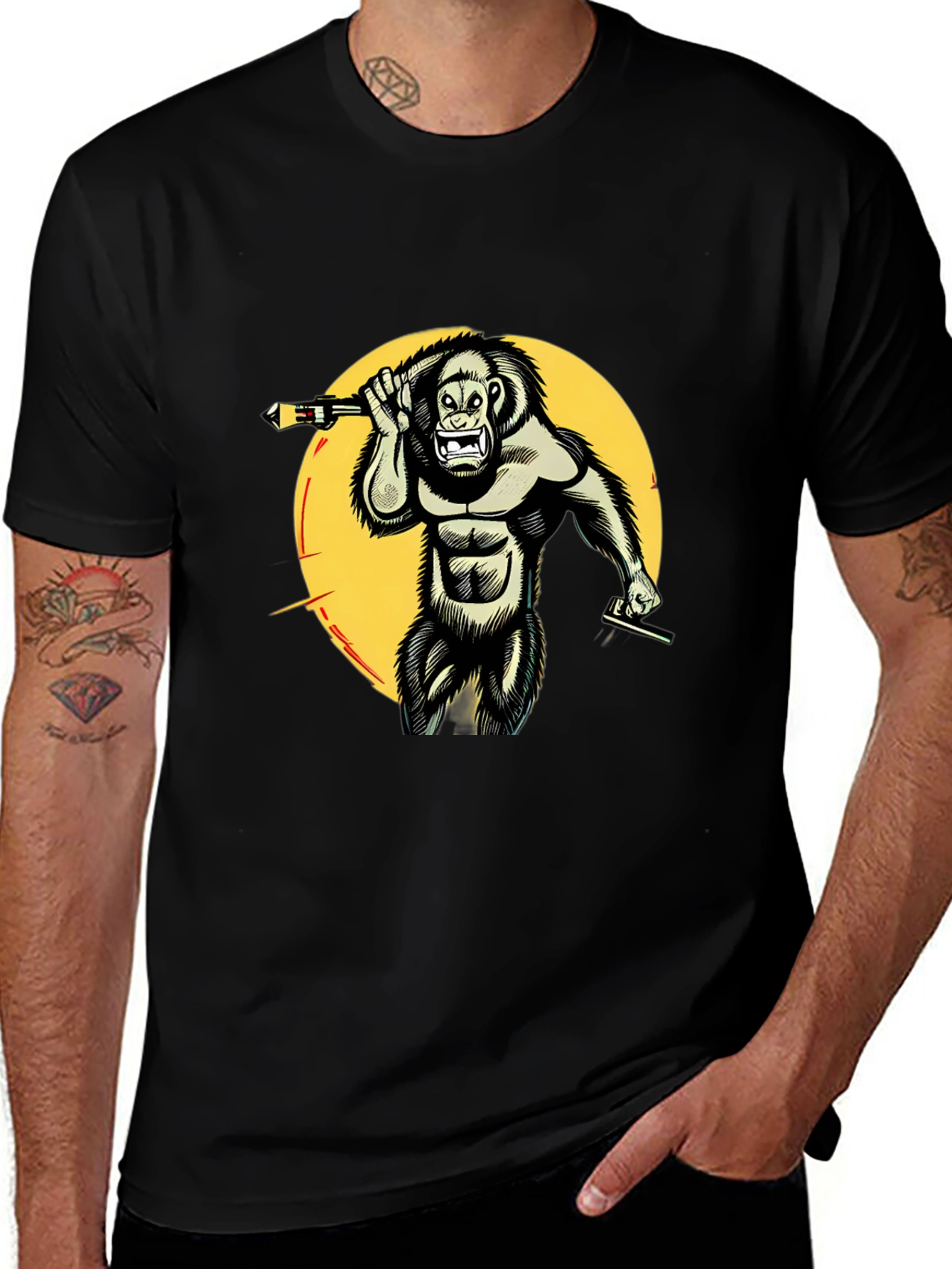Primal Rage Graphic Tee - Black Gorilla T-Shirt
