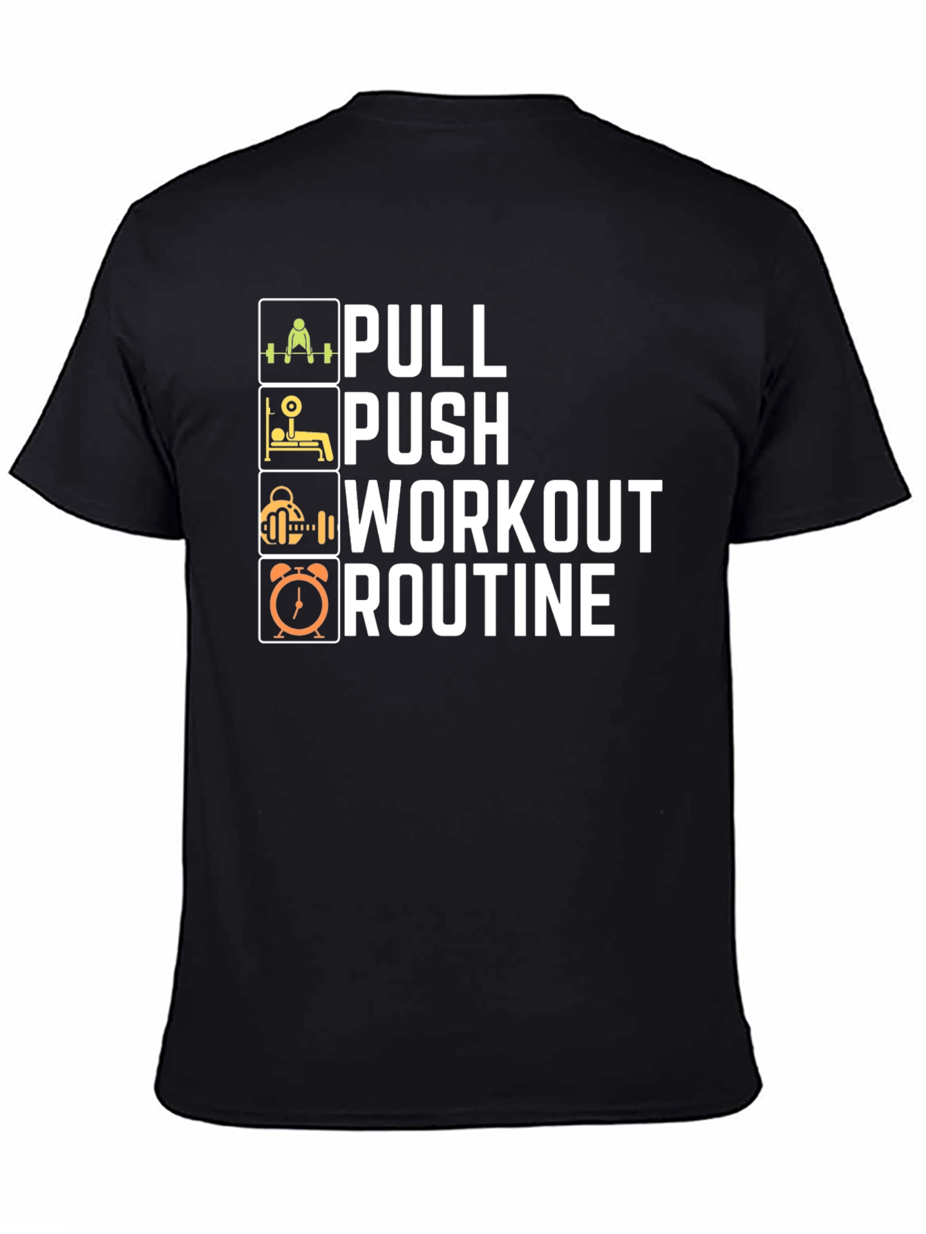 Pull Push Workout Routine Mens T-Shirt - Black