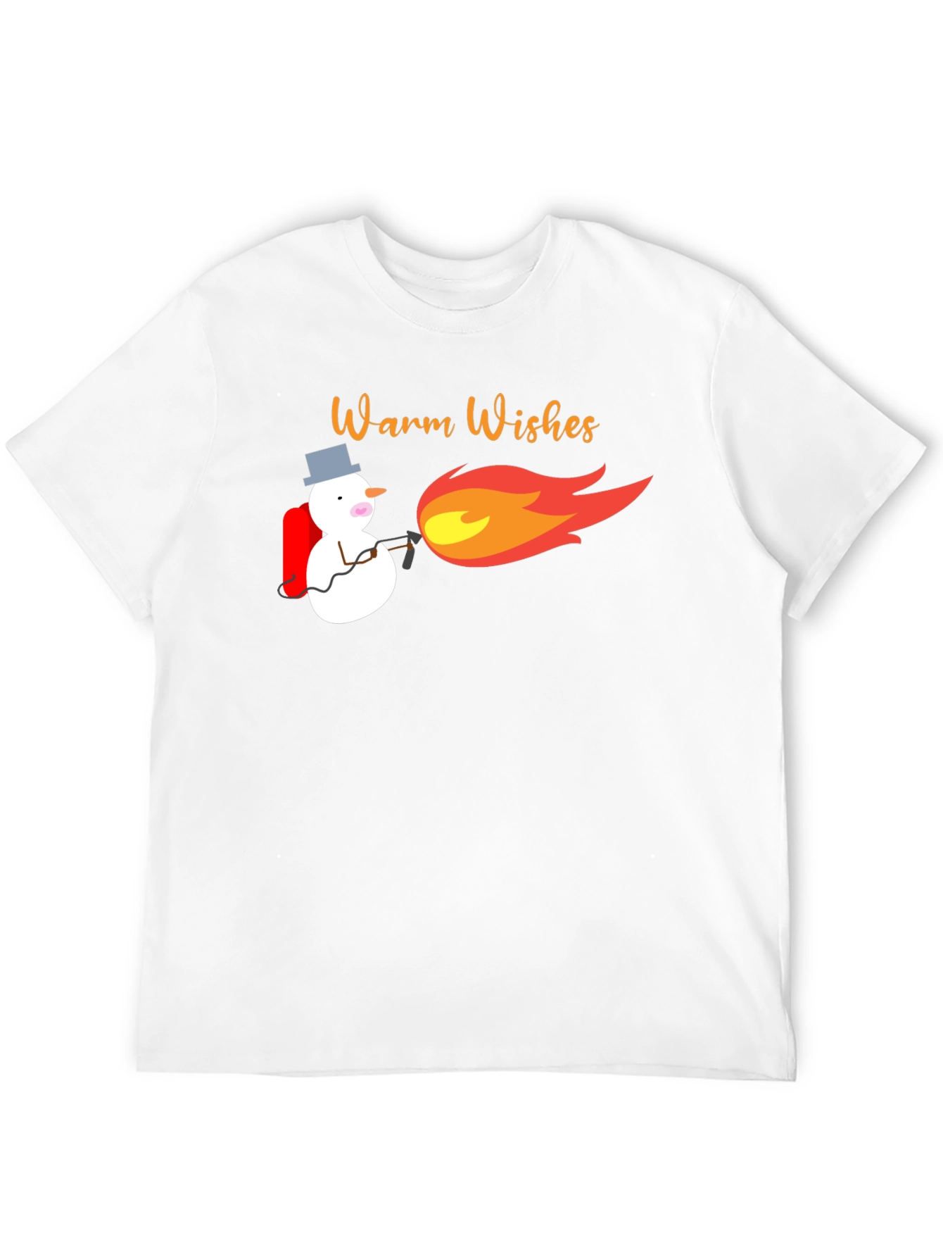 Warm Wishes Snowman Blowtorch Black T-Shirt