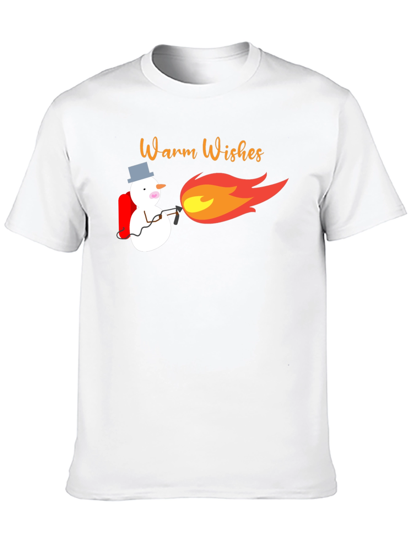 Warm Wishes Snowman Blowtorch Black T-Shirt