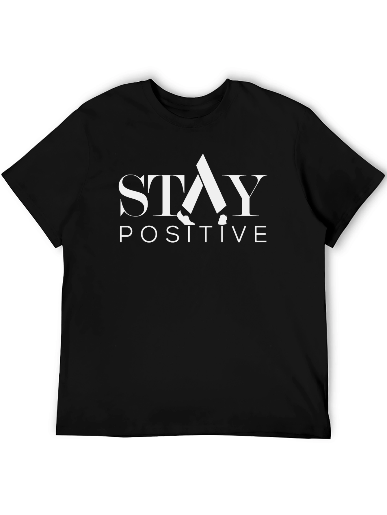 Stay Positive Graphic Tee - Black Cotton T-Shirt