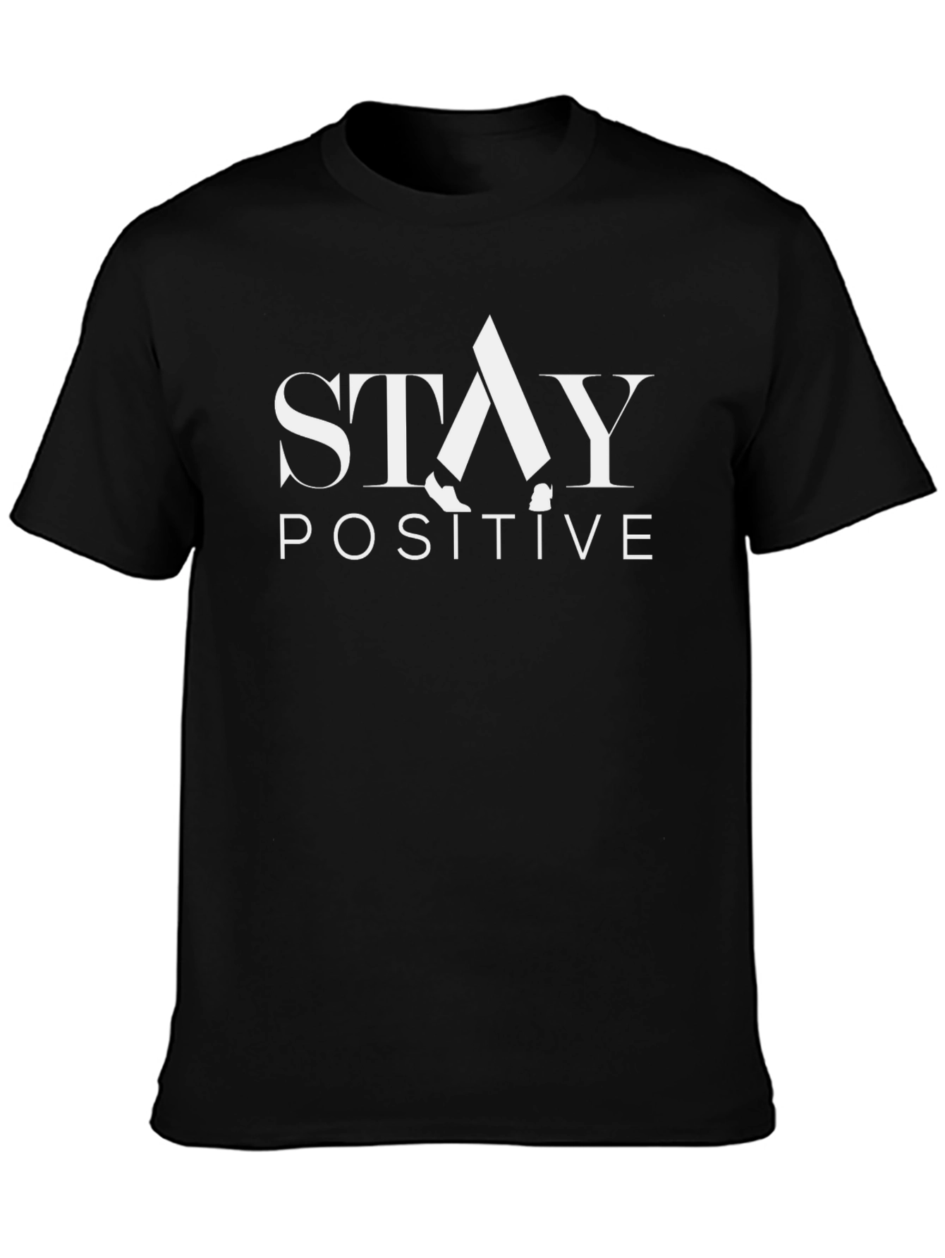 Stay Positive Graphic Tee - Black Cotton T-Shirt