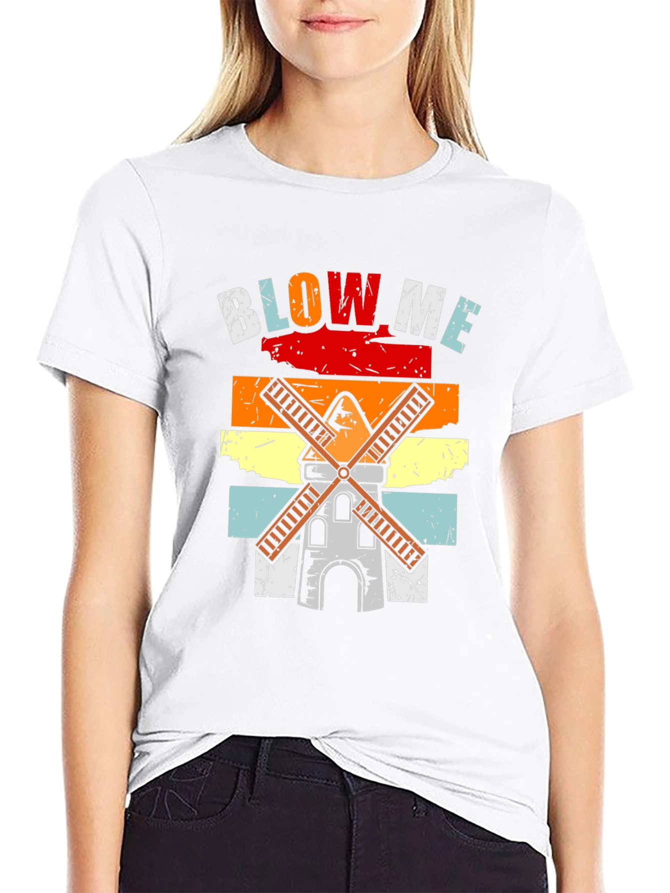 Retro Windmill Blow Me T-Shirt