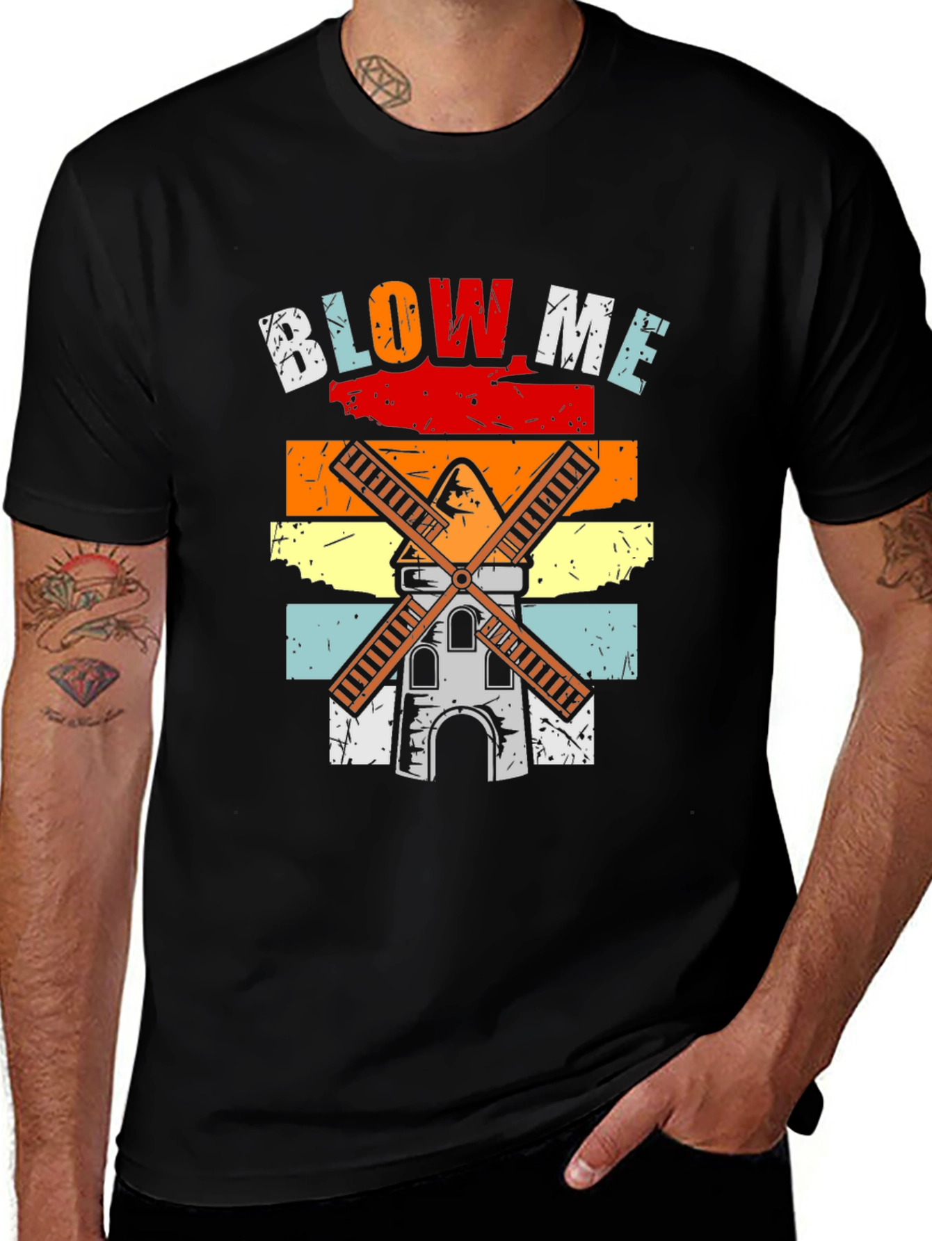 Retro Windmill Blow Me T-Shirt