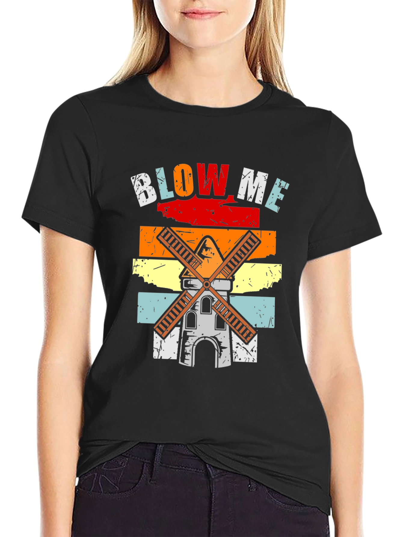 Retro Windmill Blow Me T-Shirt