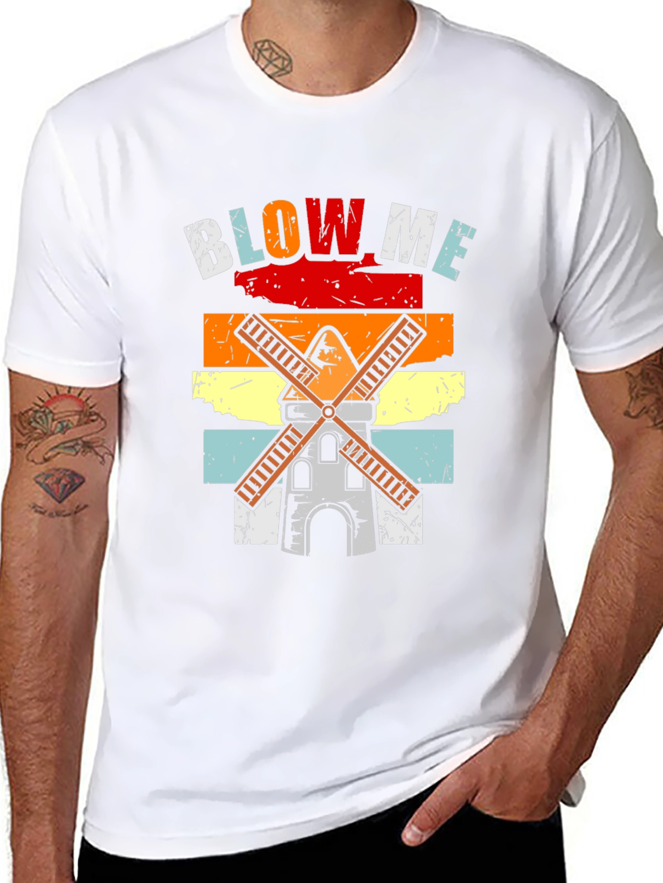Retro Windmill Blow Me T-Shirt