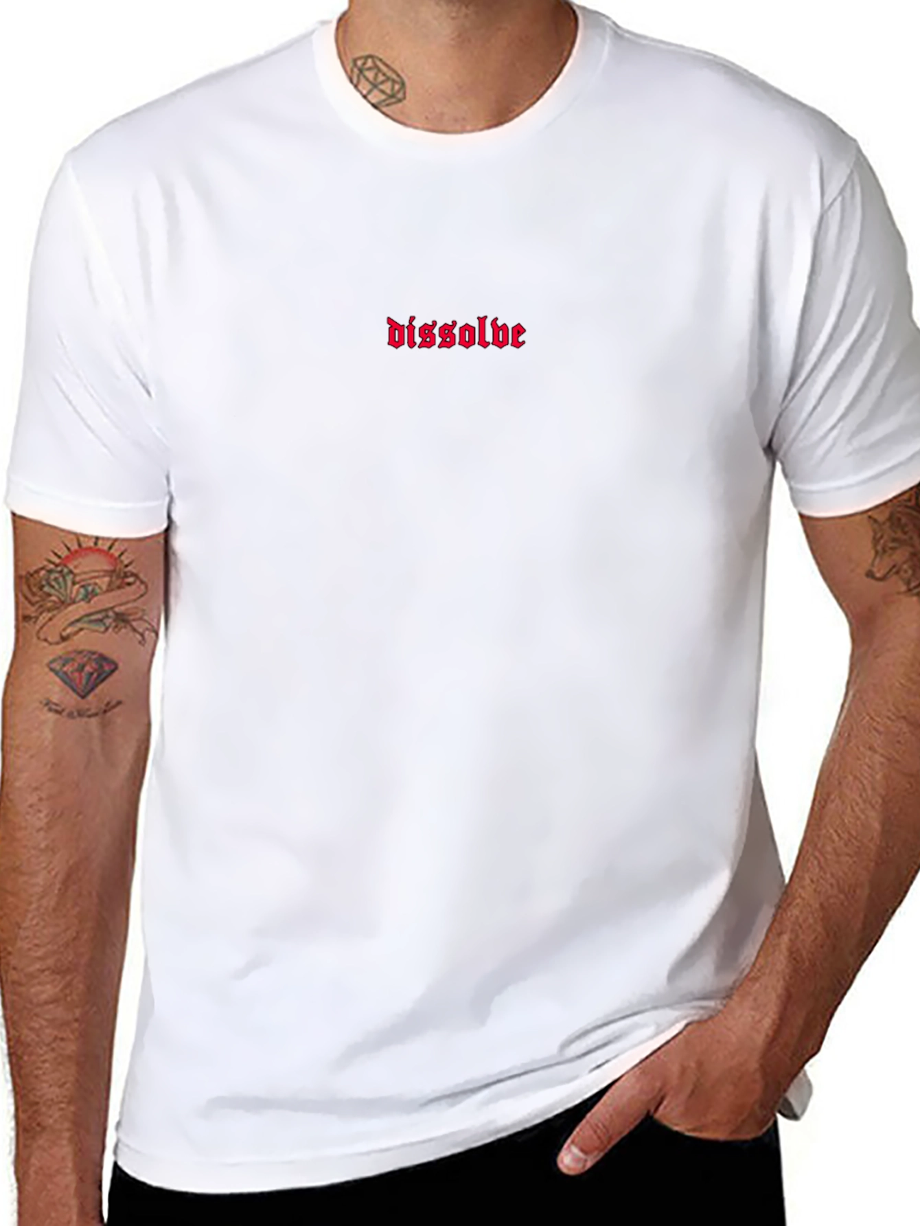 Dissolve Graphic Tee - Gothic Font Black Shirt