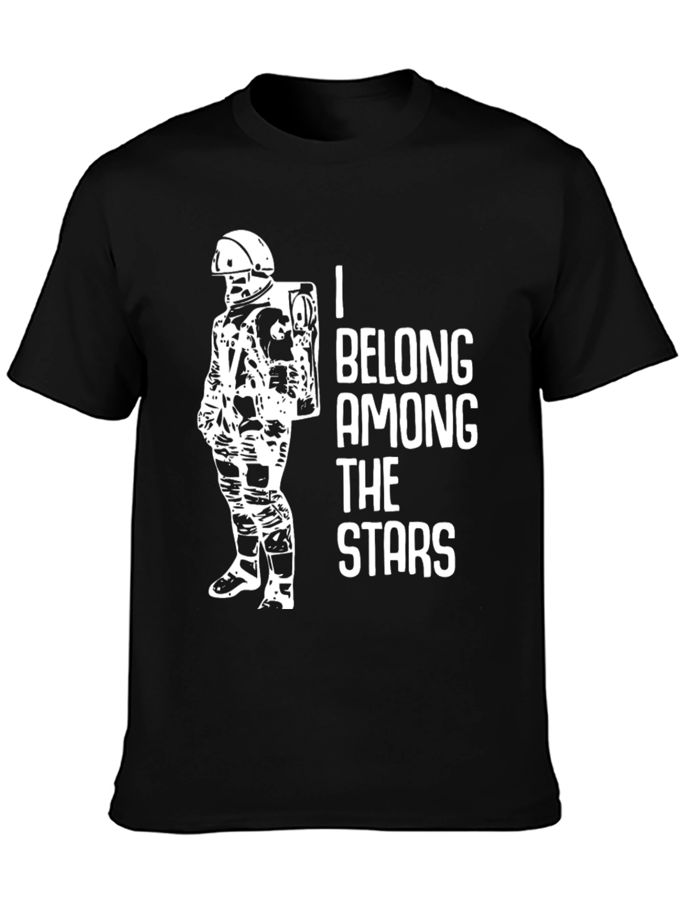Astronaut Graphic Black T-Shirt - Belong Among The Stars
