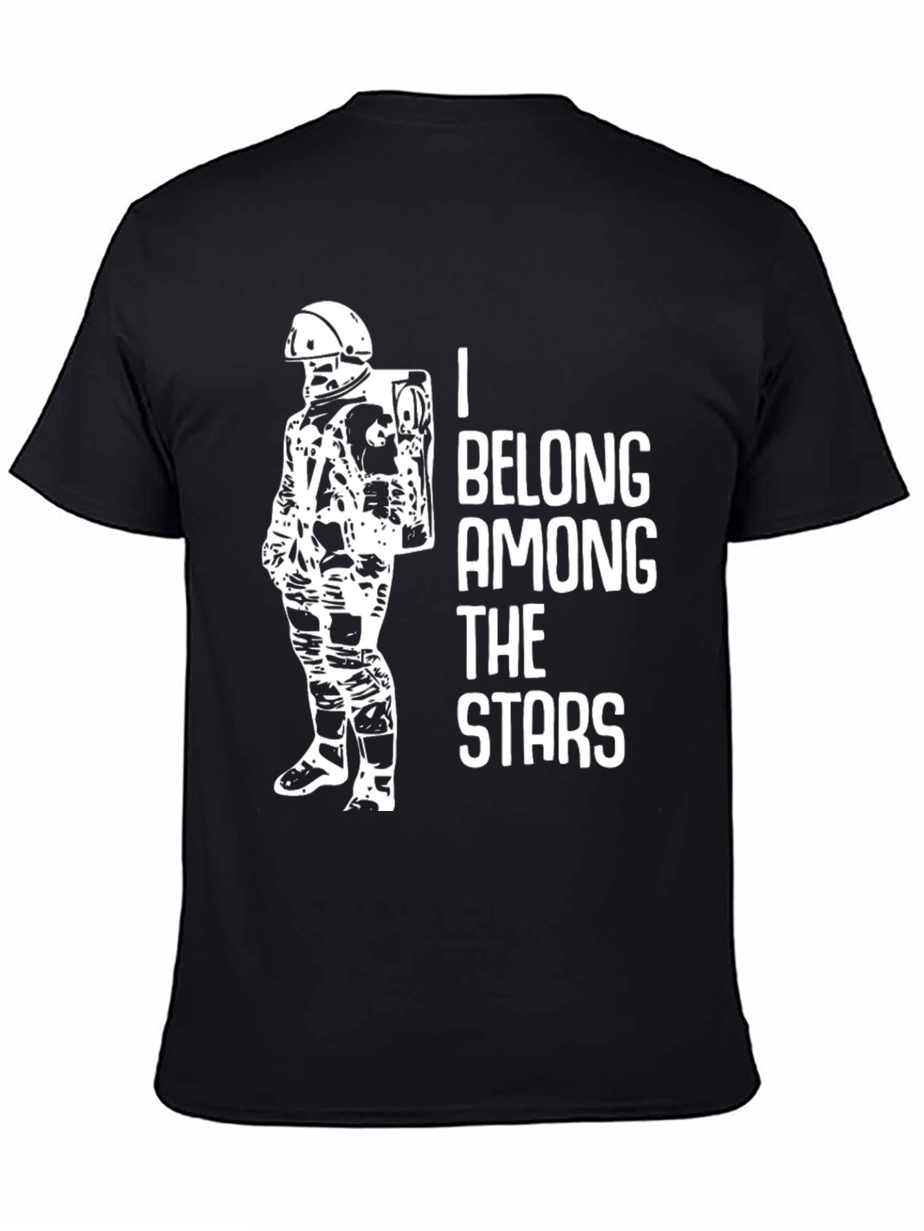 Astronaut Graphic Black T-Shirt - Belong Among The Stars