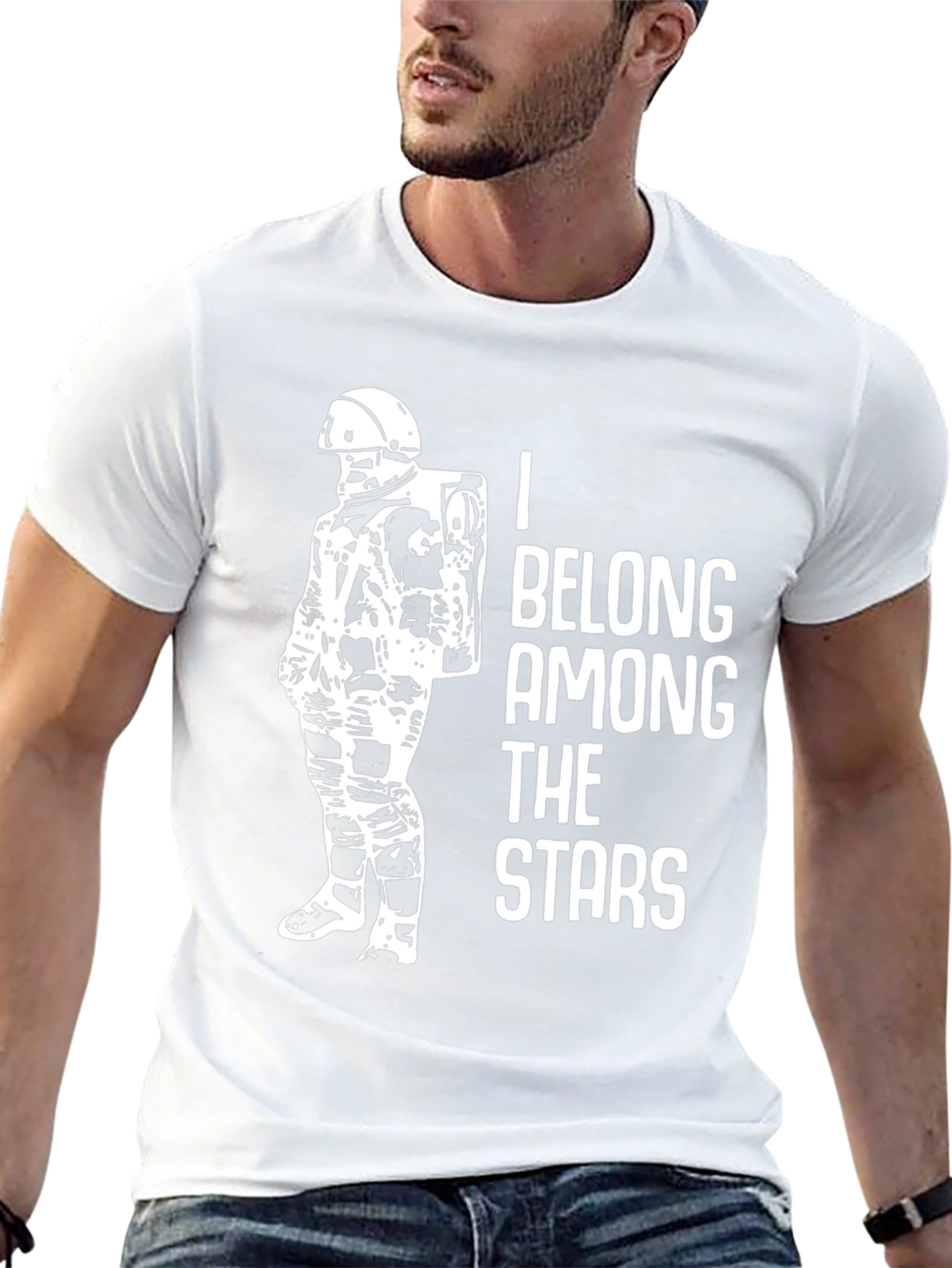 Astronaut Graphic Black T-Shirt - Belong Among The Stars