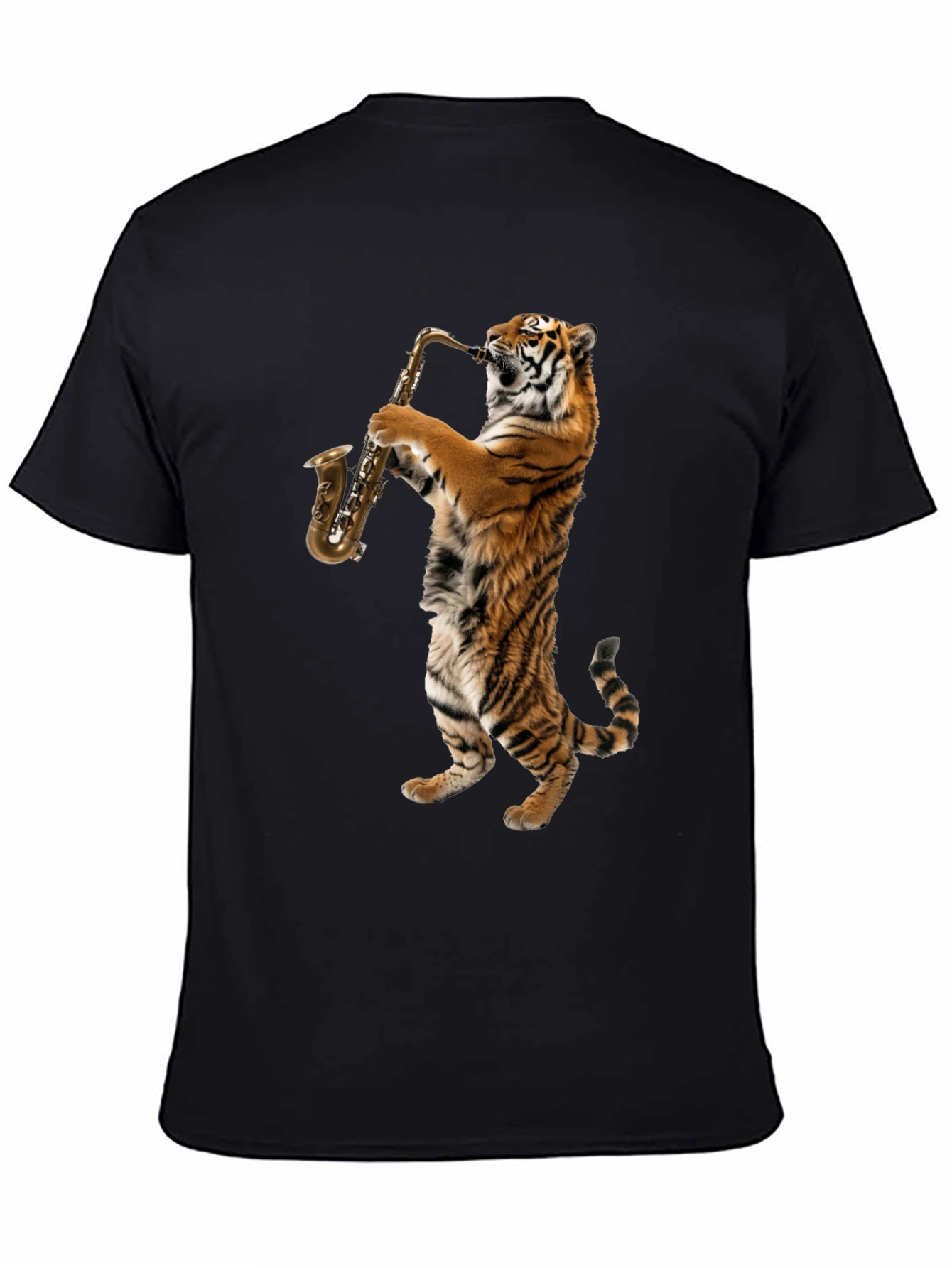 Tiger Saxophone Graphic T-Shirt - Cool Animal Tee