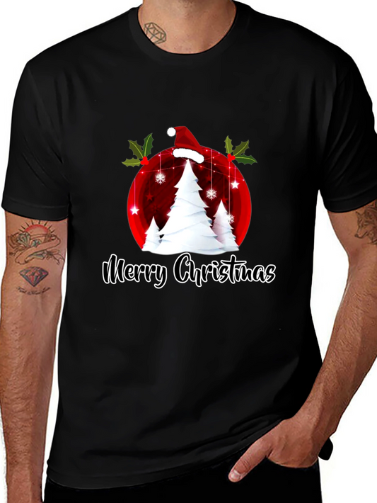Festive Merry Christmas Tree Graphic Tee
