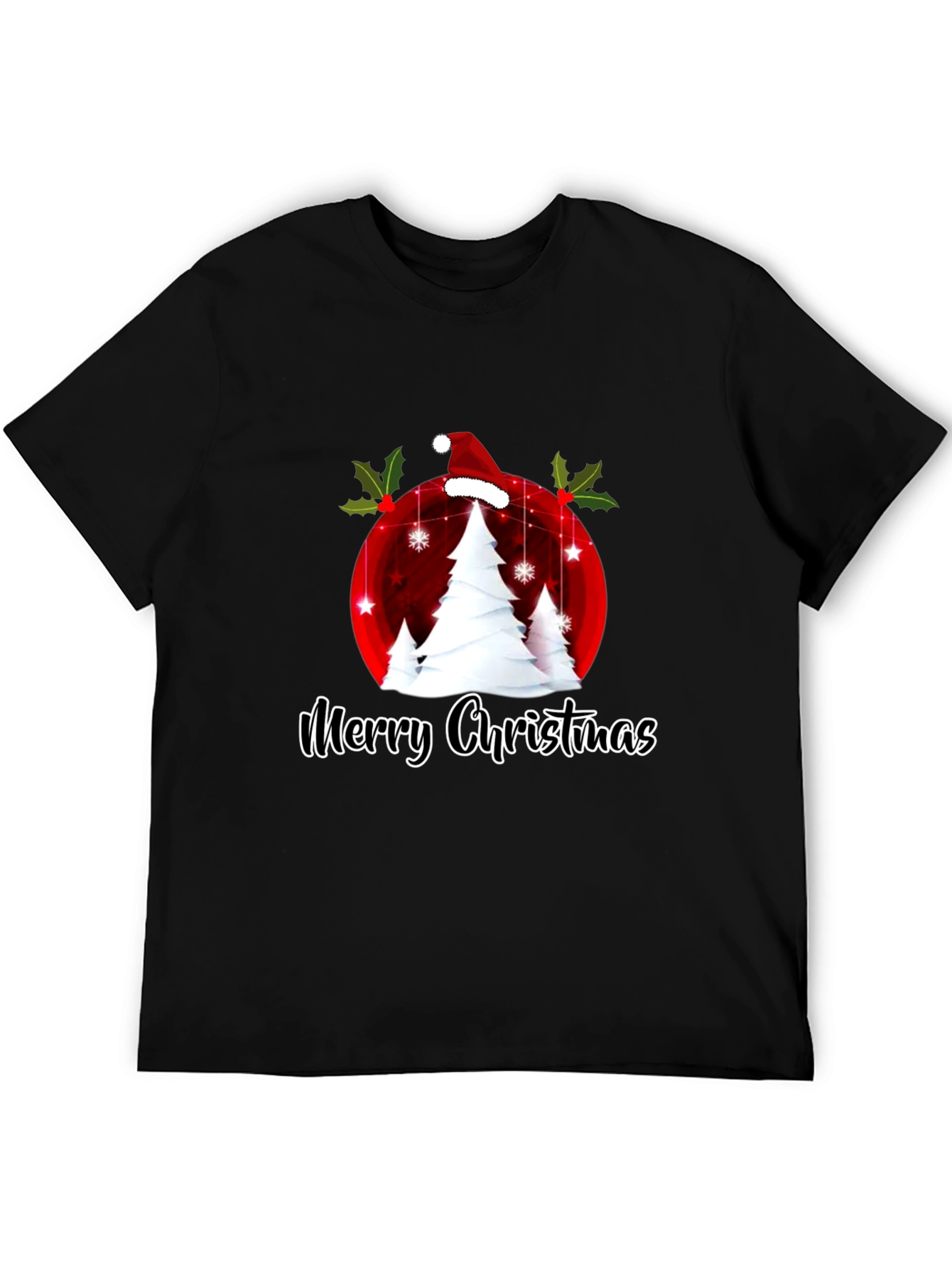 Festive Merry Christmas Tree Graphic Tee