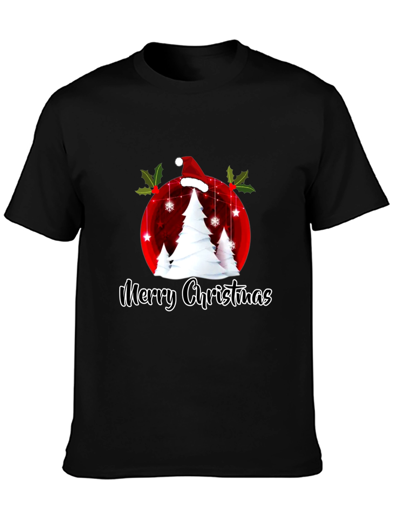 Festive Merry Christmas Tree Graphic Tee