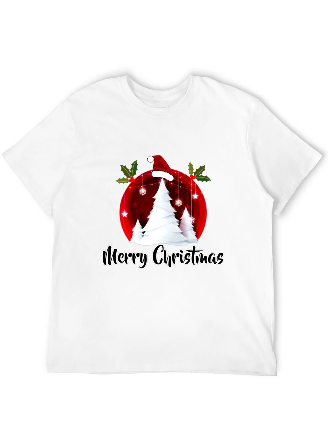 Festive Merry Christmas Tree Graphic Tee
