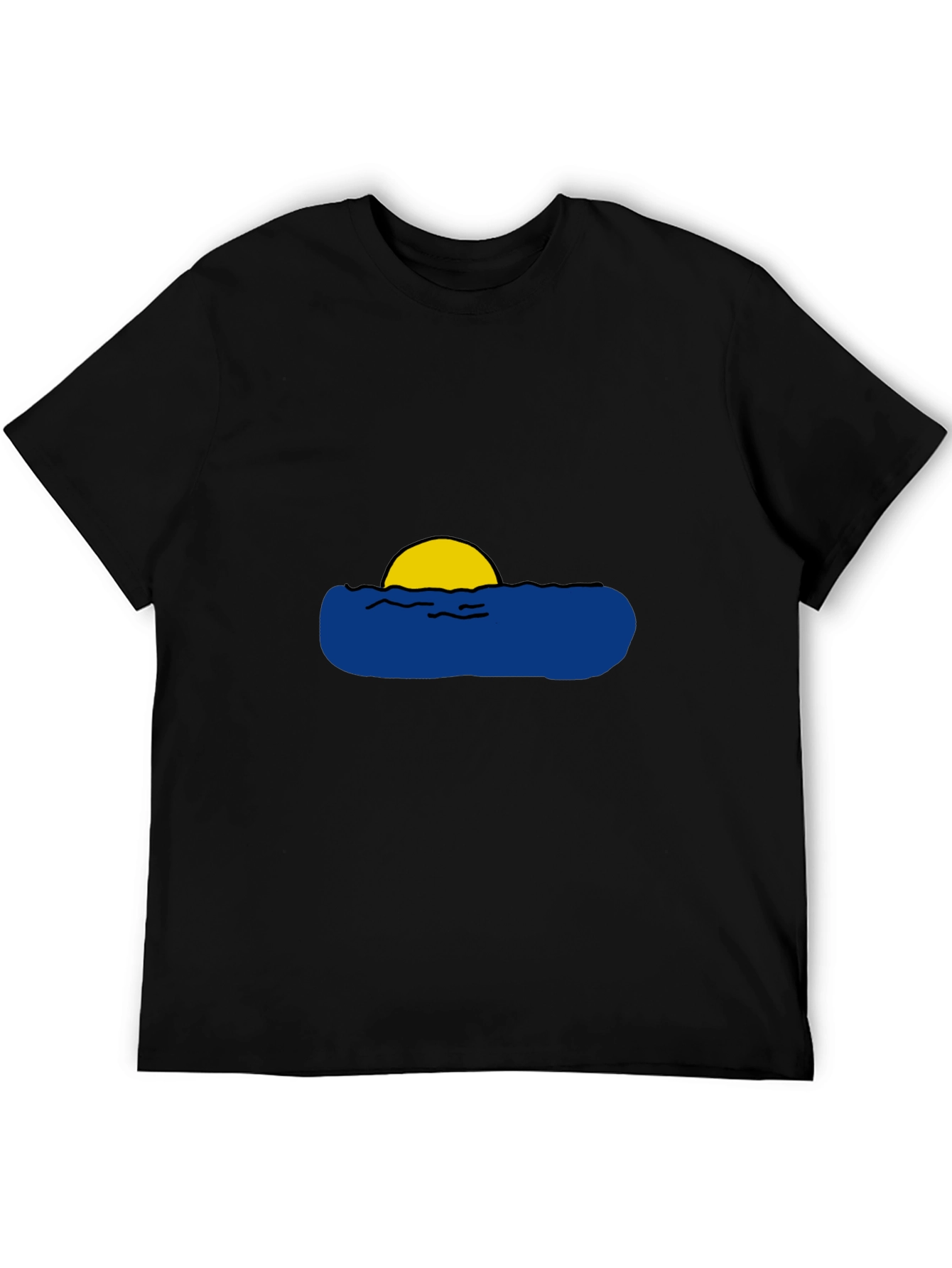 Sunset Waves Graphic Black T-Shirt