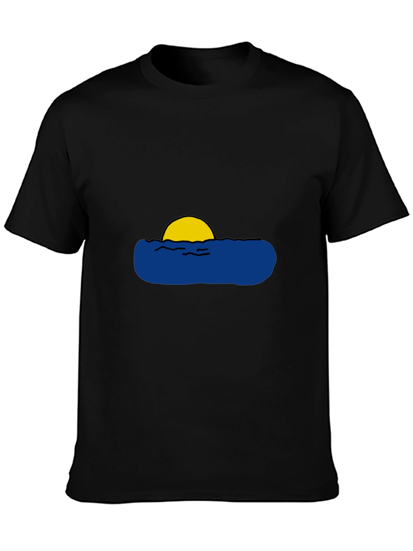 Sunset Waves Graphic Black T-Shirt