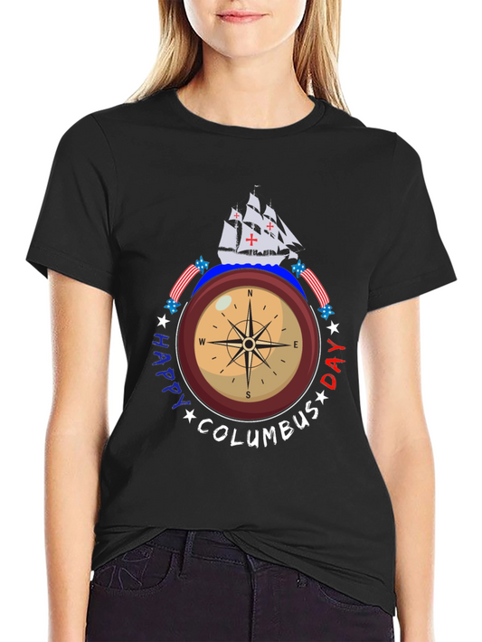 Happy Columbus Day Compass T-Shirt
