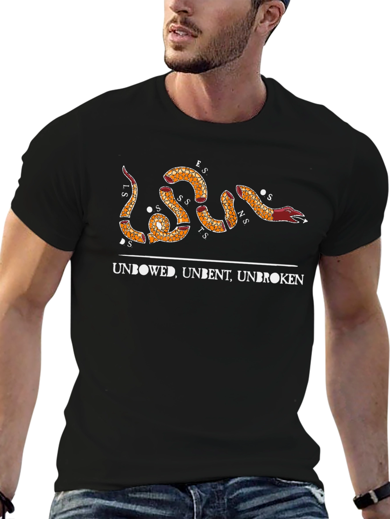 Unbowed Unbent Unbroken Snake Graphic Tee