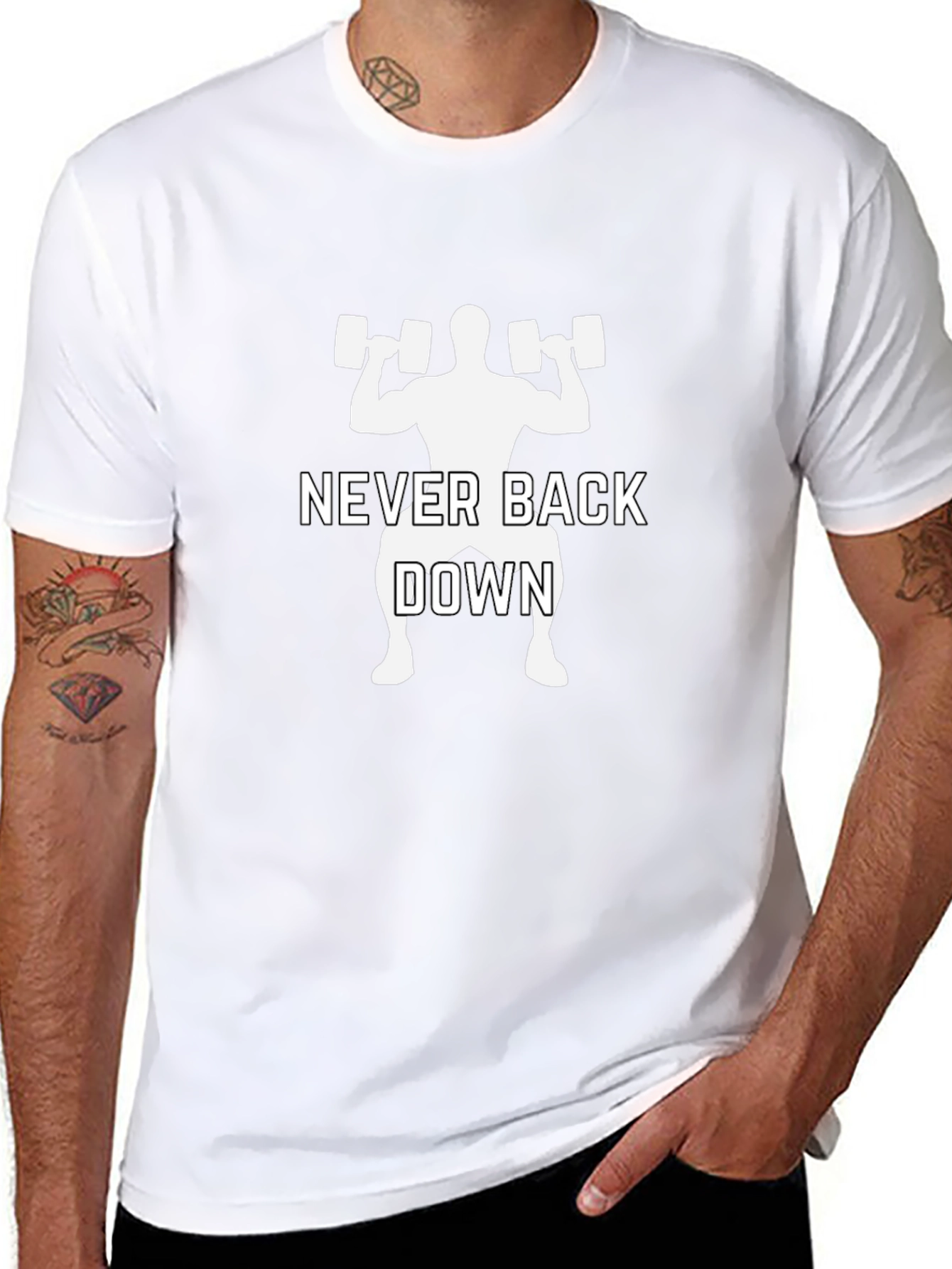 Never Back Down Fitness T-Shirt - Black