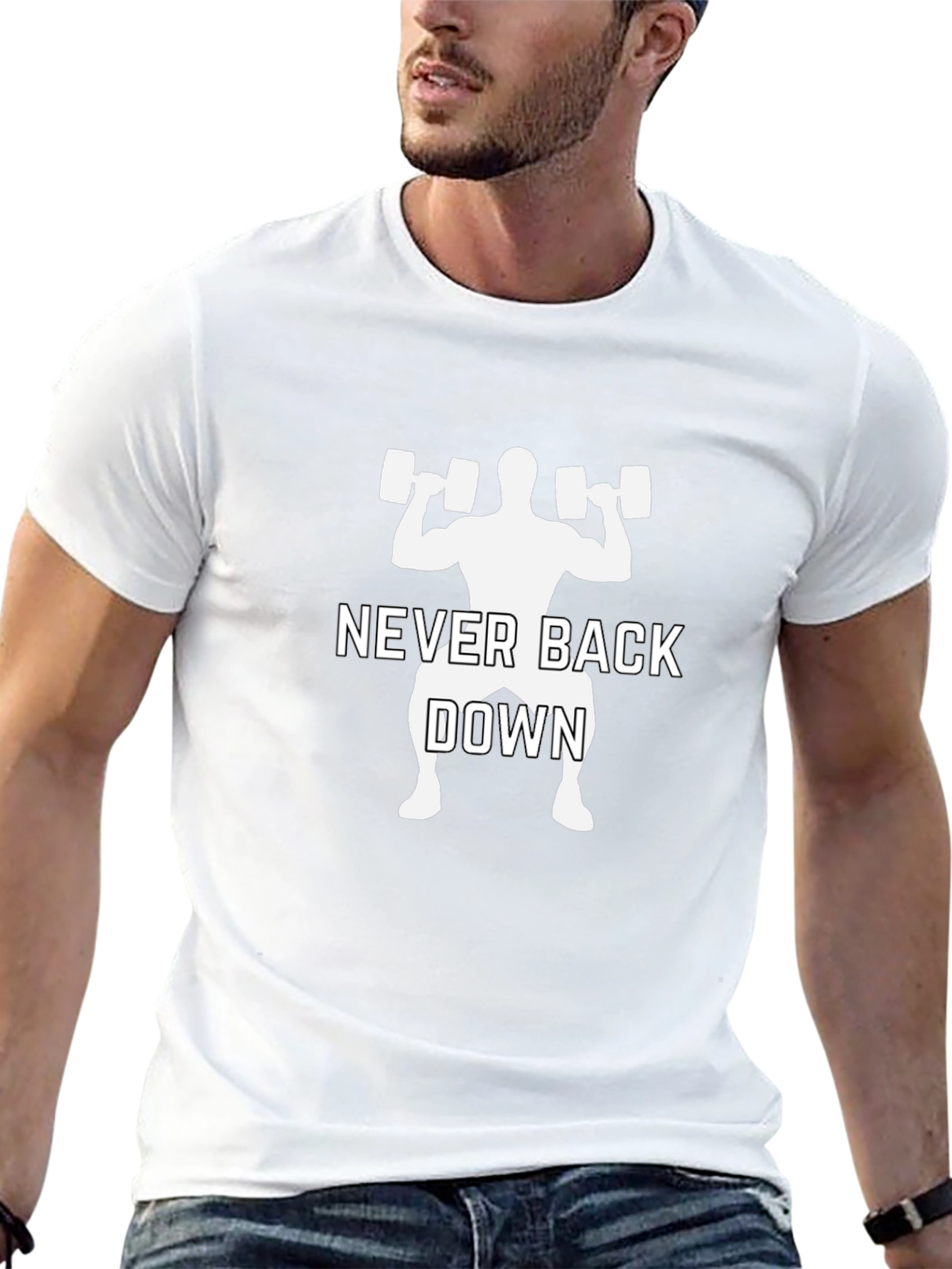 Never Back Down Fitness T-Shirt - Black