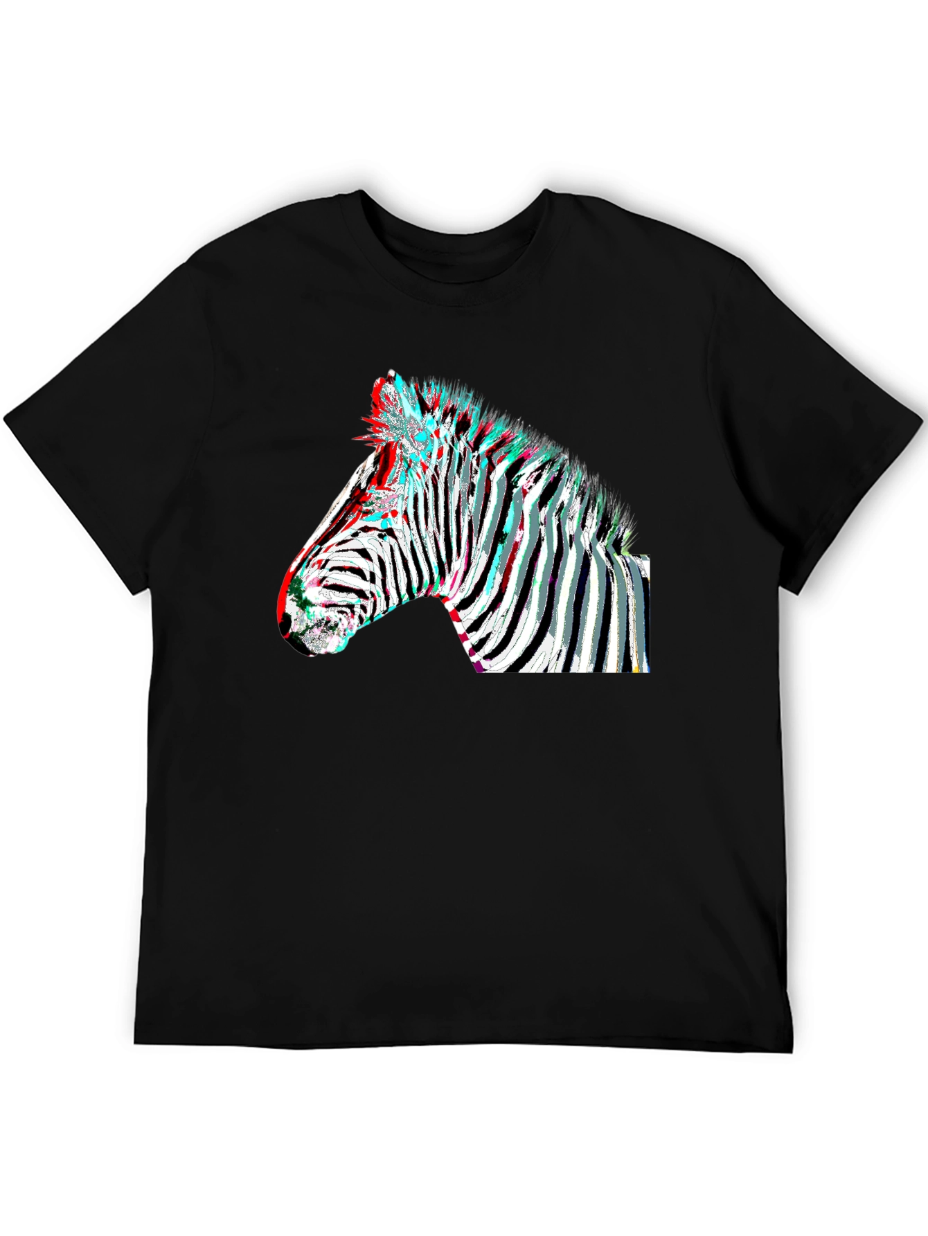 Zebra Glitch Graphic Tee - Modern Animal Print