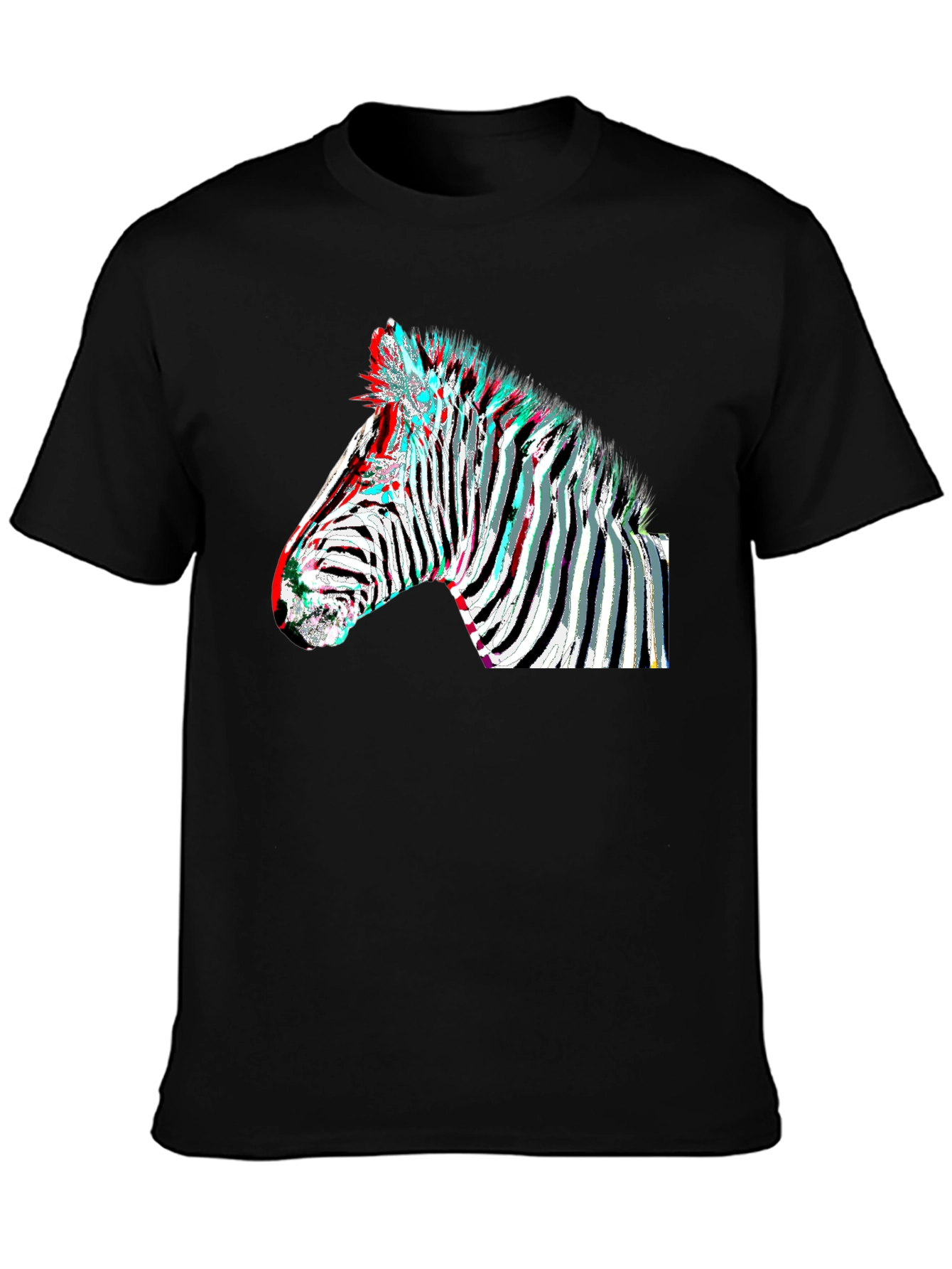 Zebra Glitch Graphic Tee - Modern Animal Print