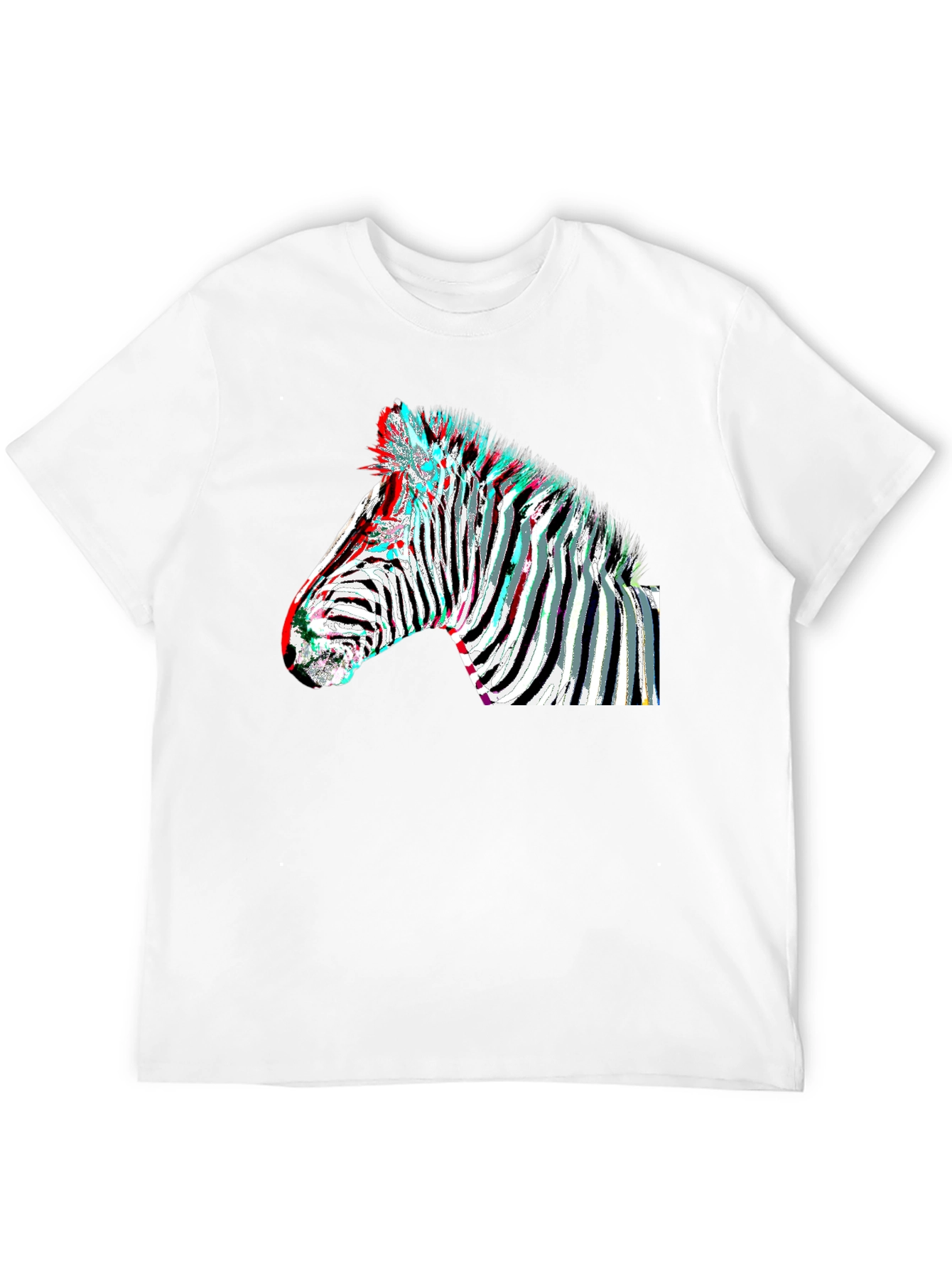 Zebra Glitch Graphic Tee - Modern Animal Print