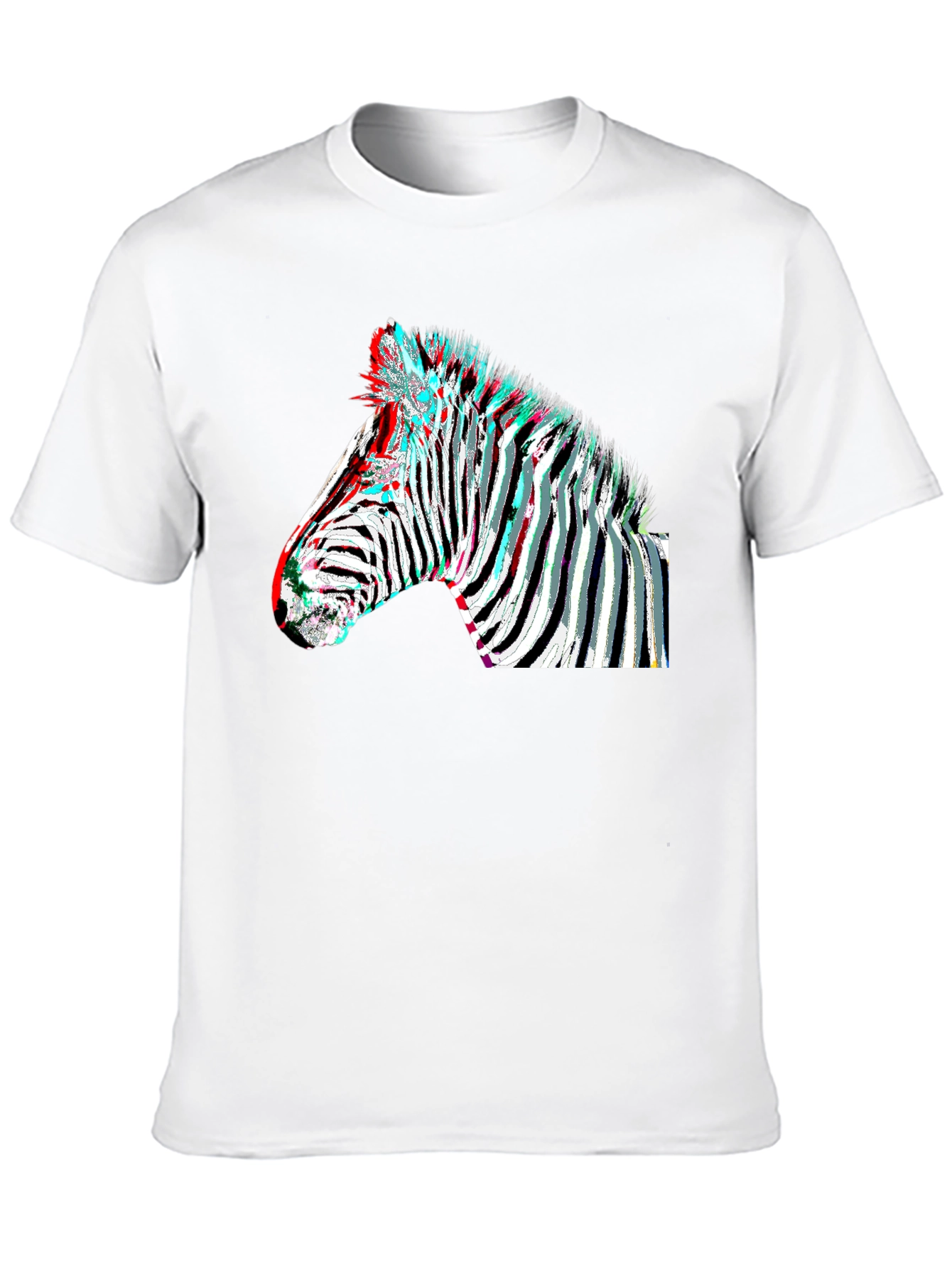 Zebra Glitch Graphic Tee - Modern Animal Print