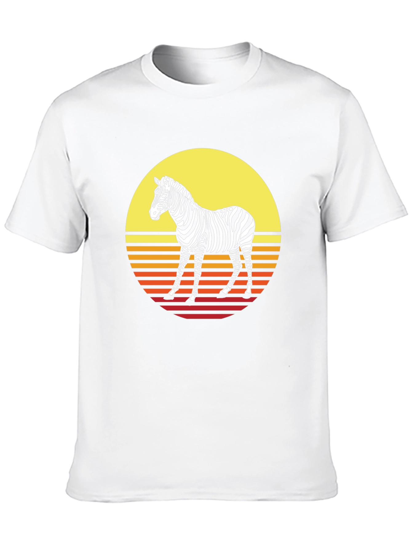 Retro Zebra Graphic Tee - Sunset Style