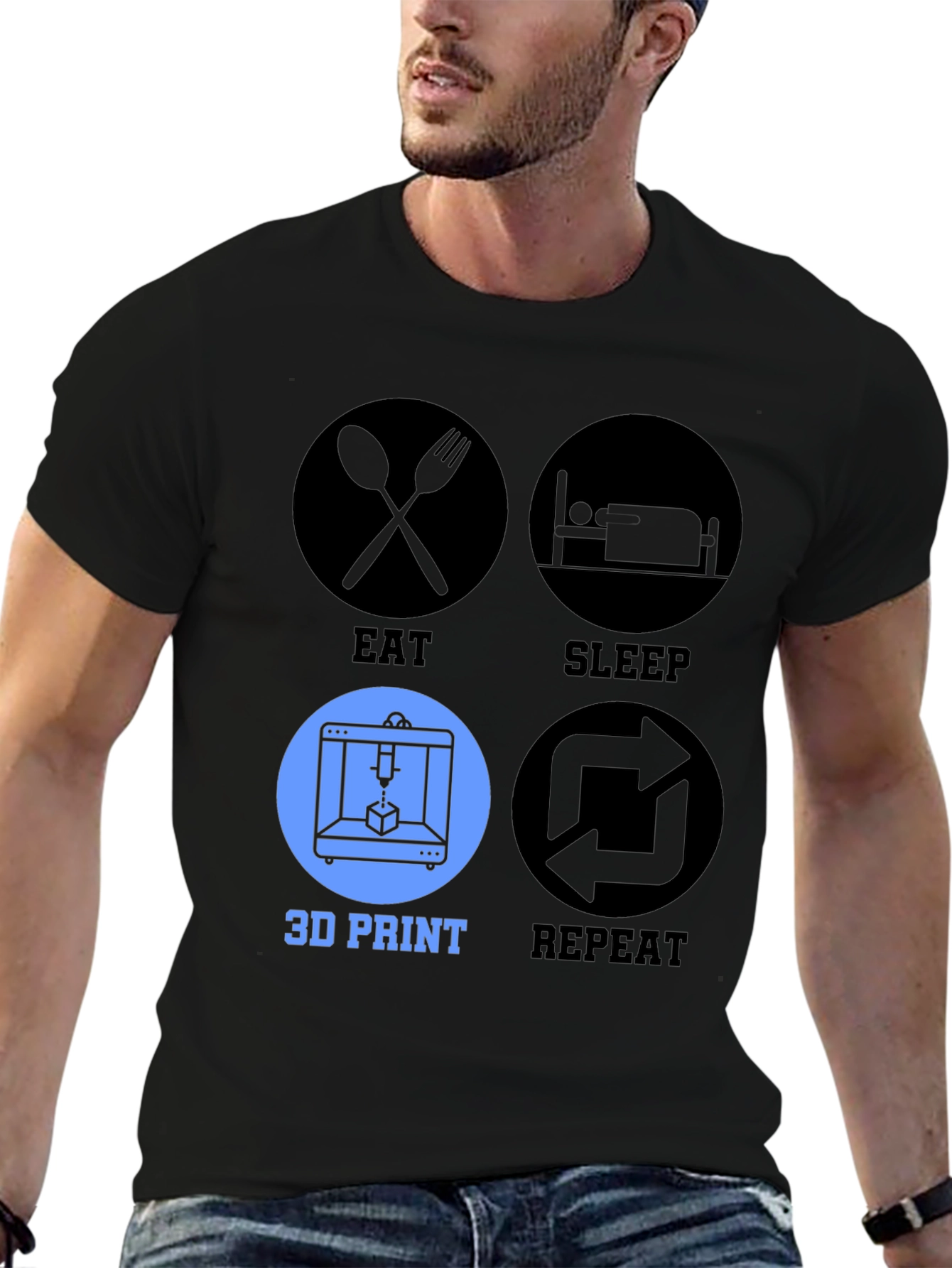 Eat Sleep 3D Print Repeat T-Shirt