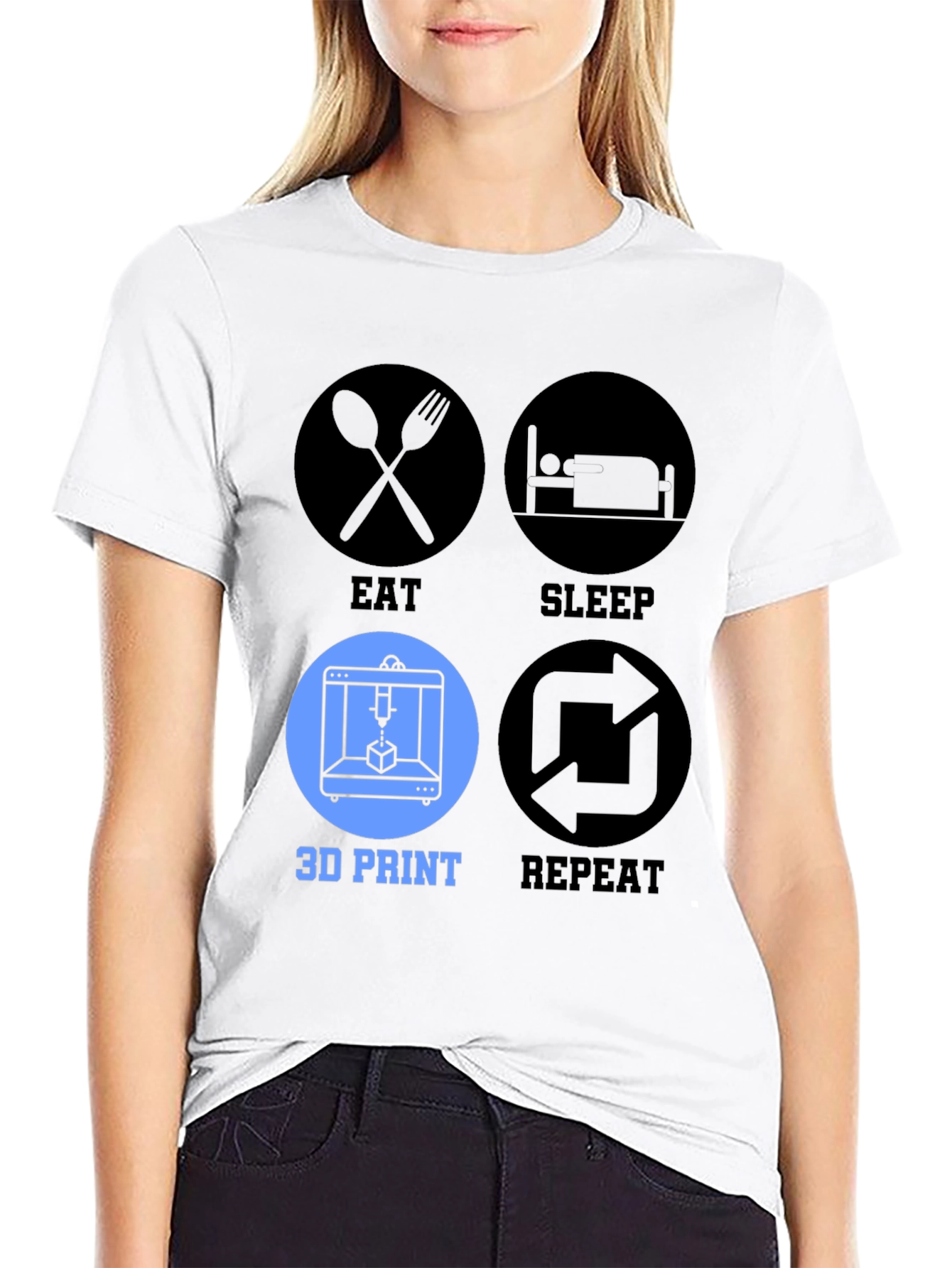 Eat Sleep 3D Print Repeat T-Shirt