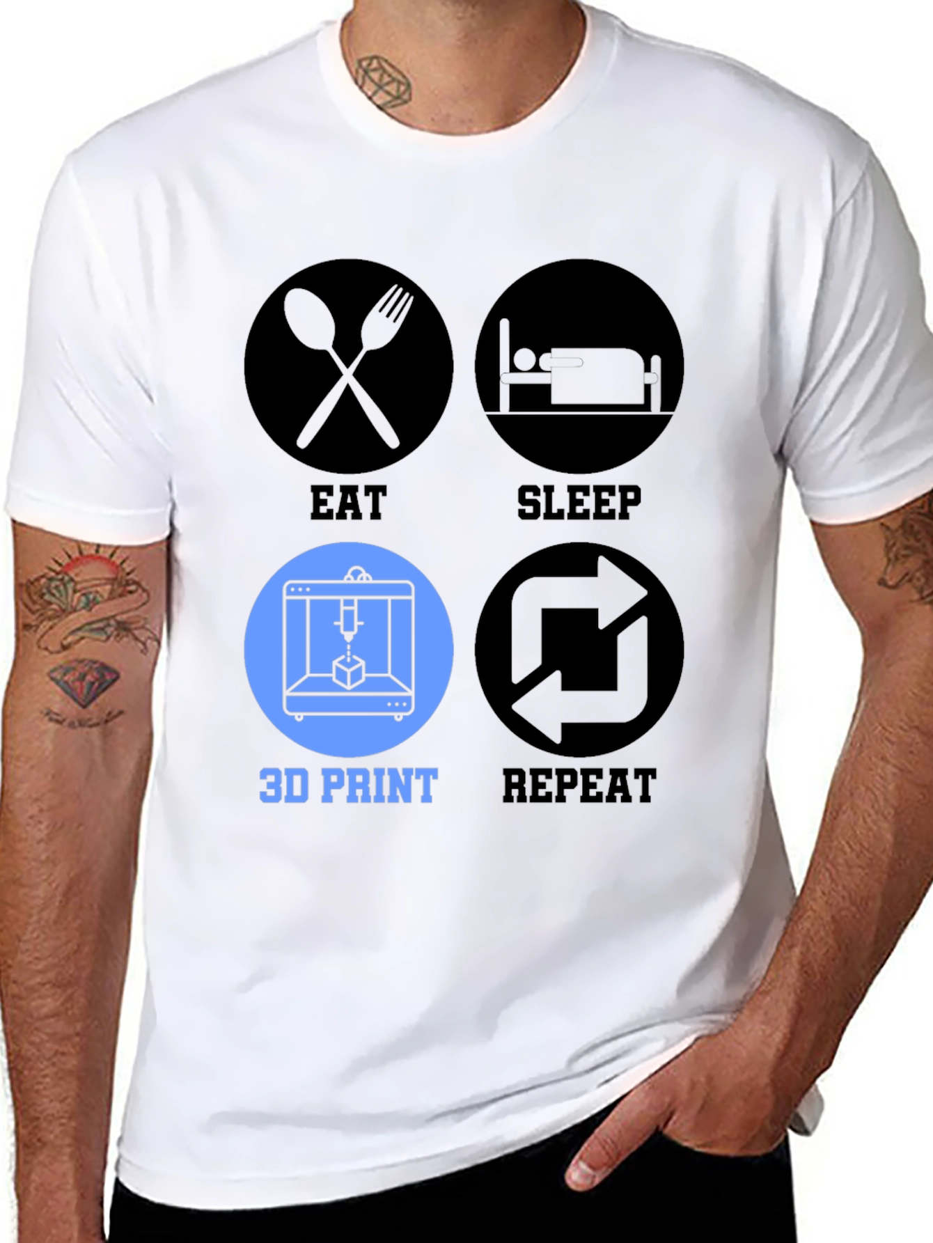 Eat Sleep 3D Print Repeat T-Shirt