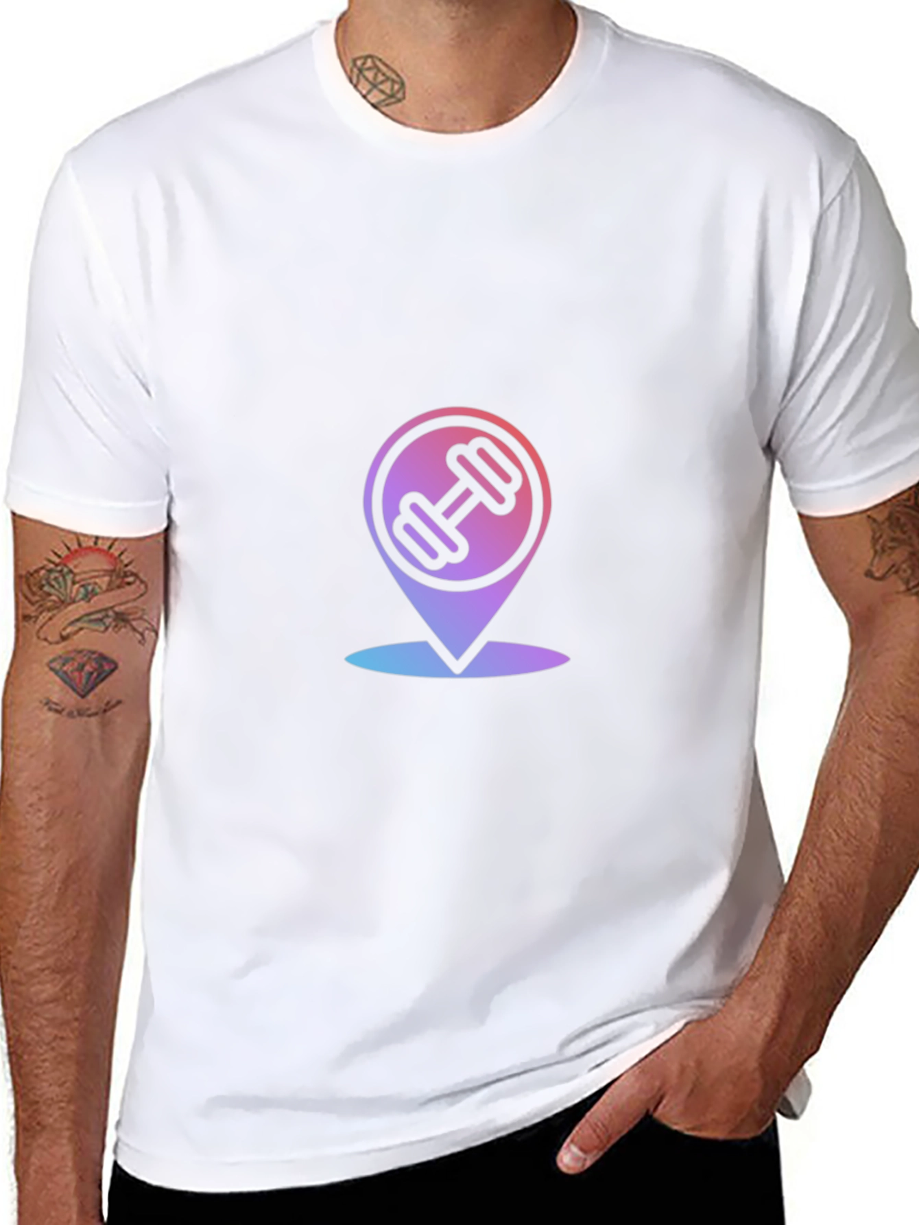 Fitness Location Mens Black Graphic Tee