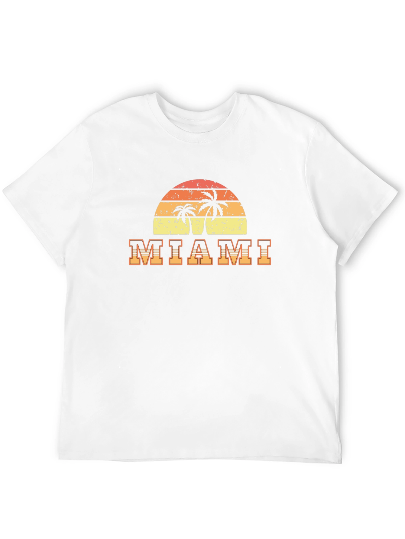 Miami Palm Tree Sunset Graphic T-Shirt