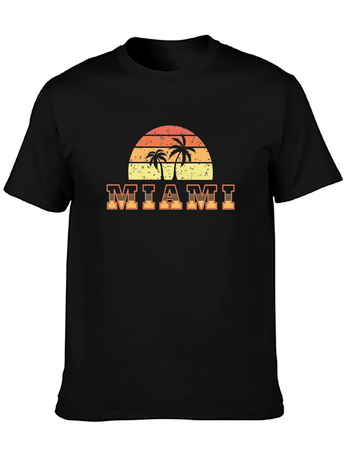 Miami Palm Tree Sunset Graphic T-Shirt