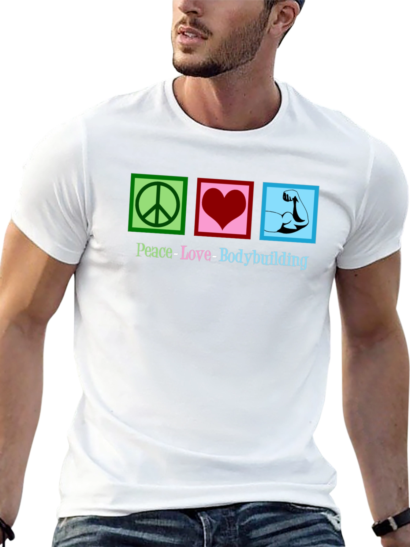 Peace Love Bodybuilding Graphic Tee