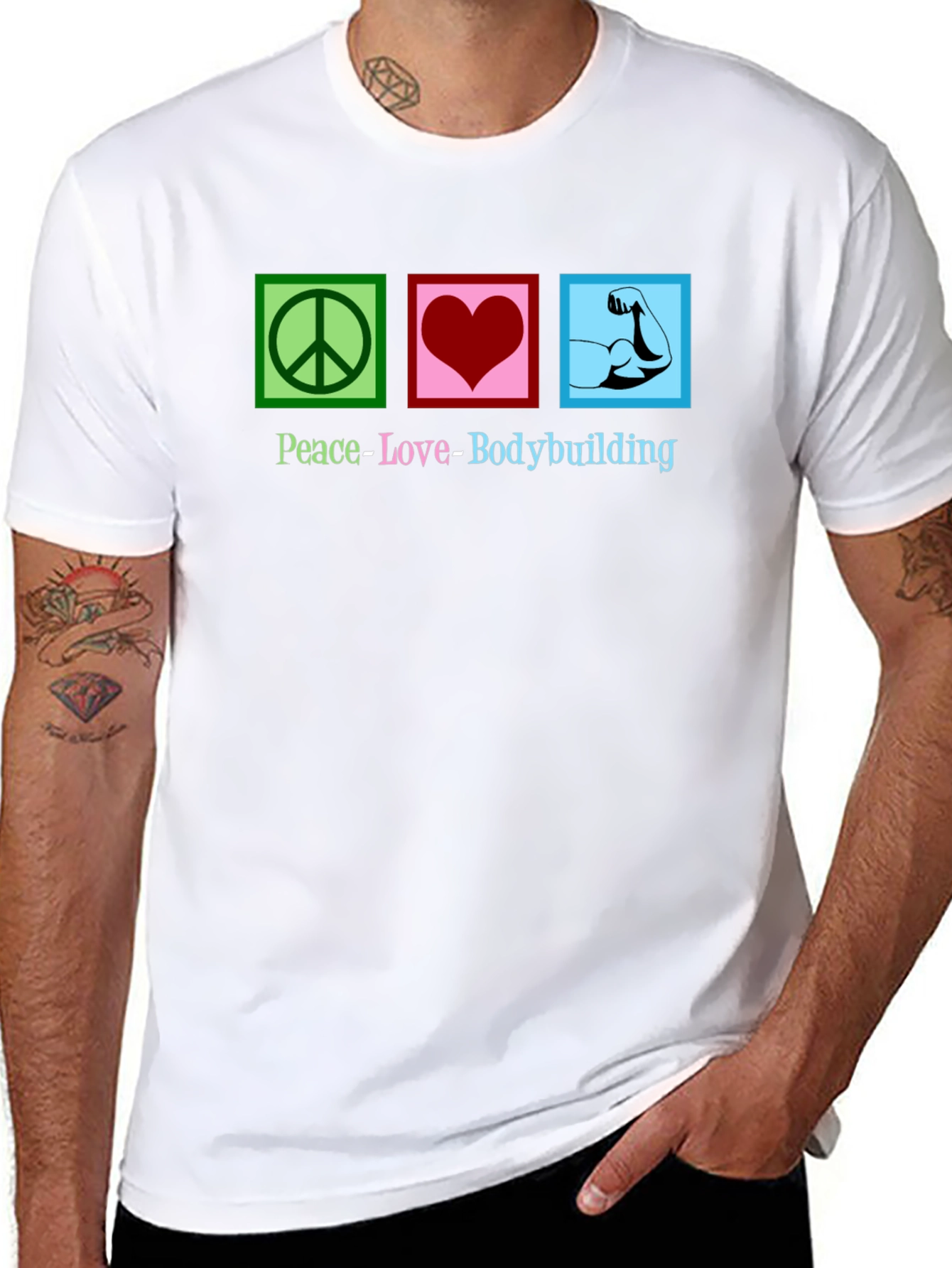 Peace Love Bodybuilding Graphic Tee