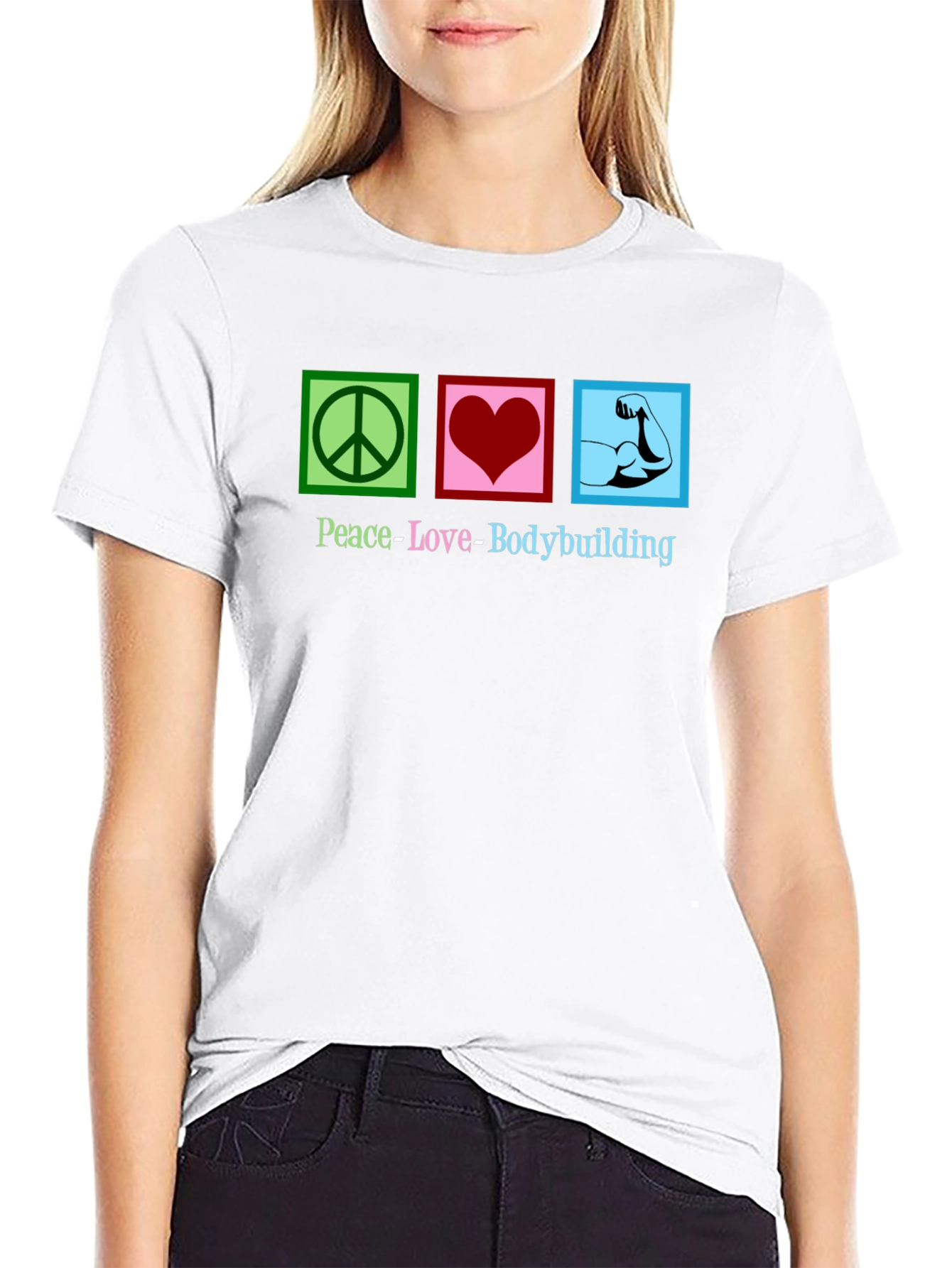 Peace Love Bodybuilding Graphic Tee