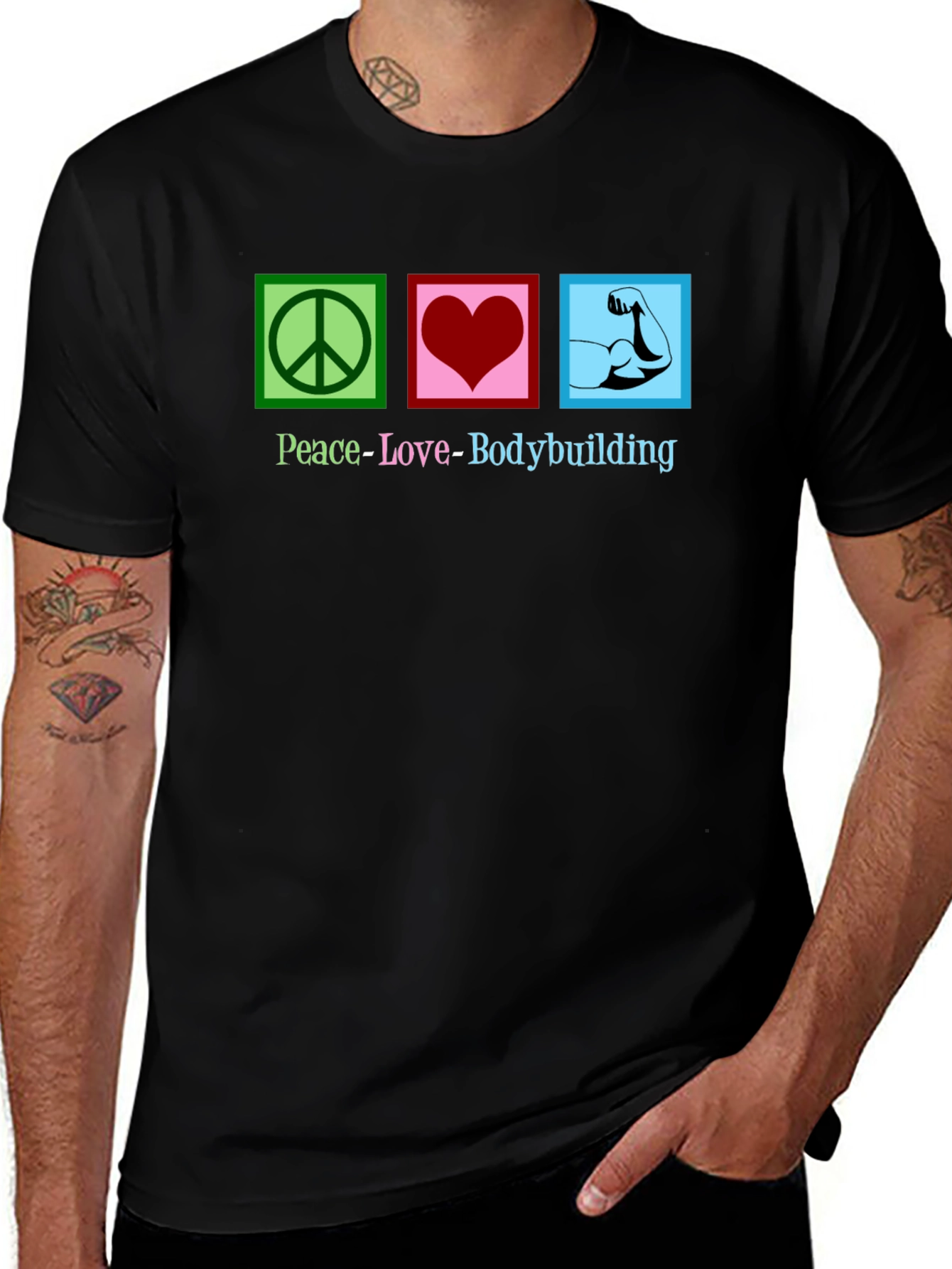 Peace Love Bodybuilding Graphic Tee