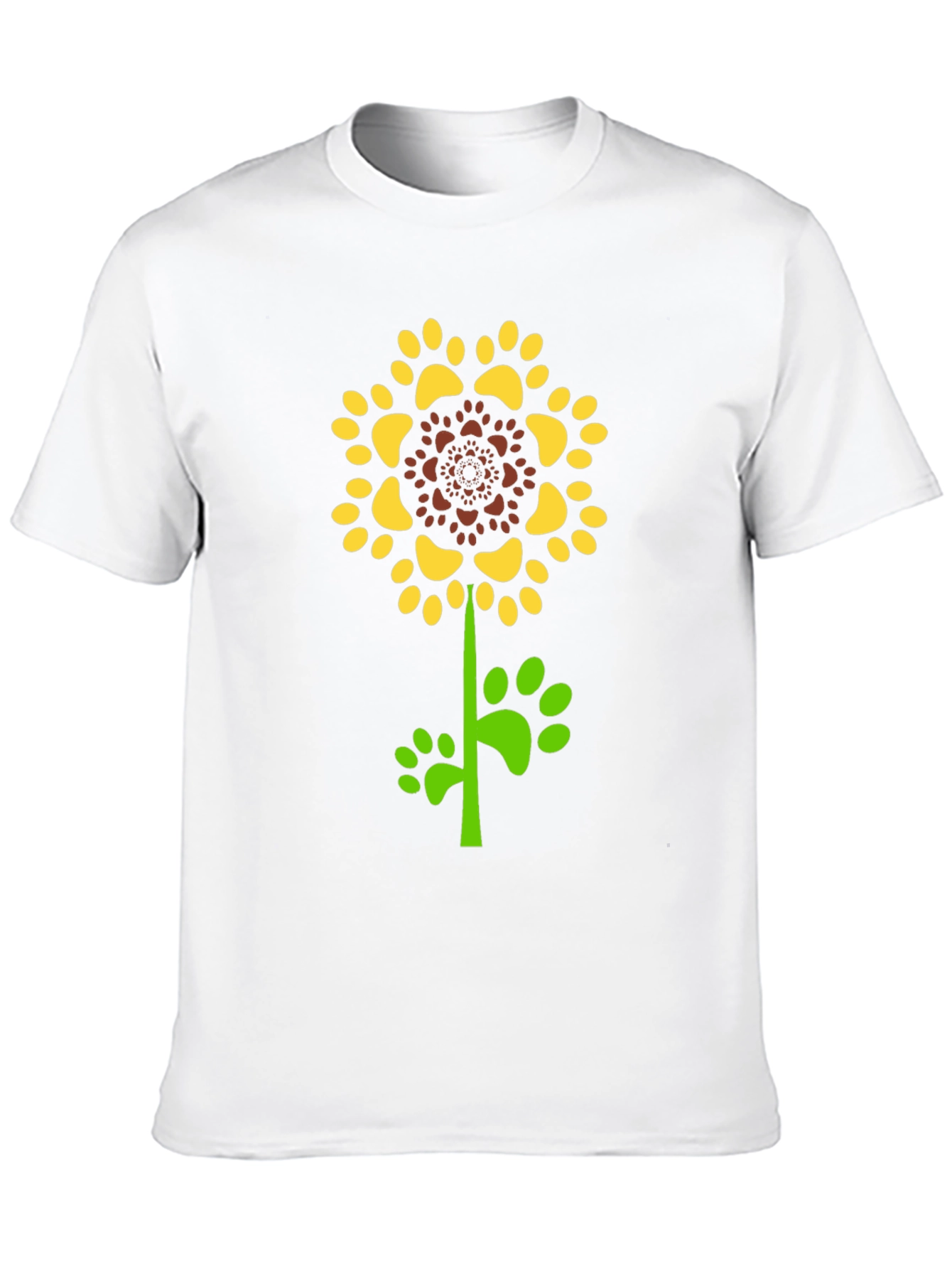 Paw Print Sunflower Black T-Shirt