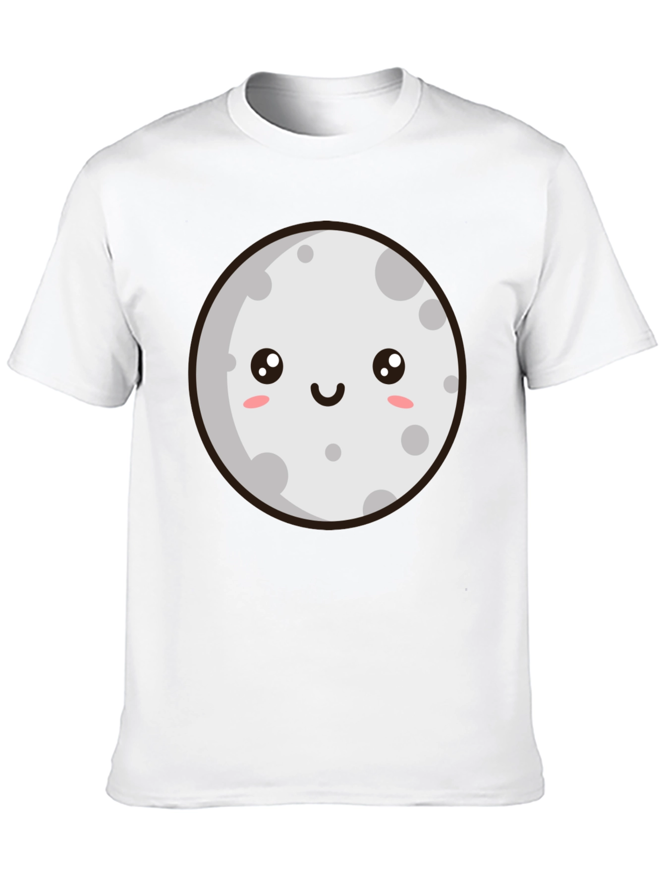 Cute Moon Graphic Tee - Black Unisex T-Shirt