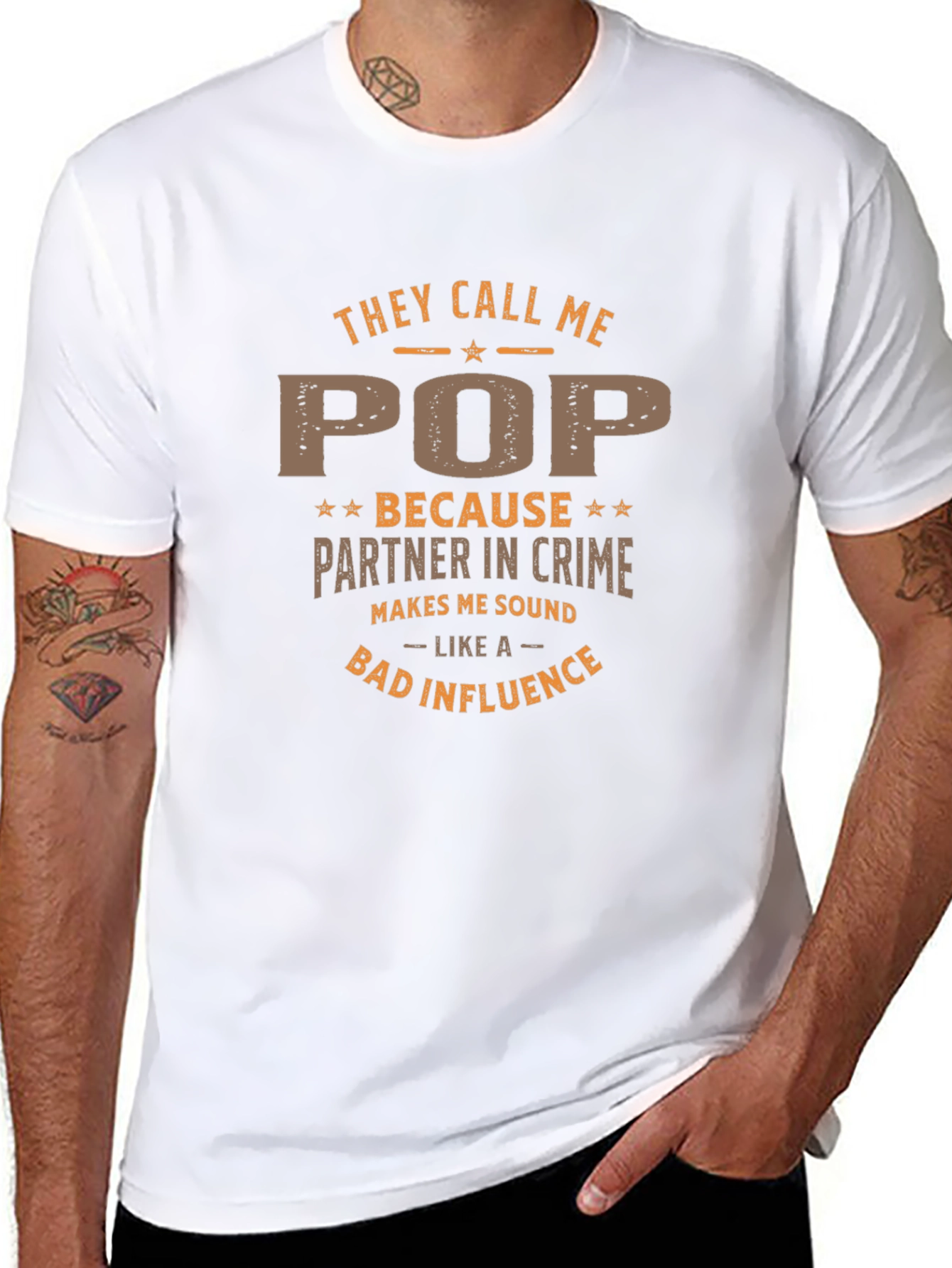 They Call Me Pop Partner in Crime Graphic T-Shirt