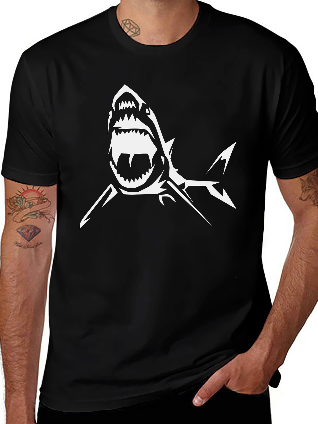 Shark Graphic Black T-Shirt
