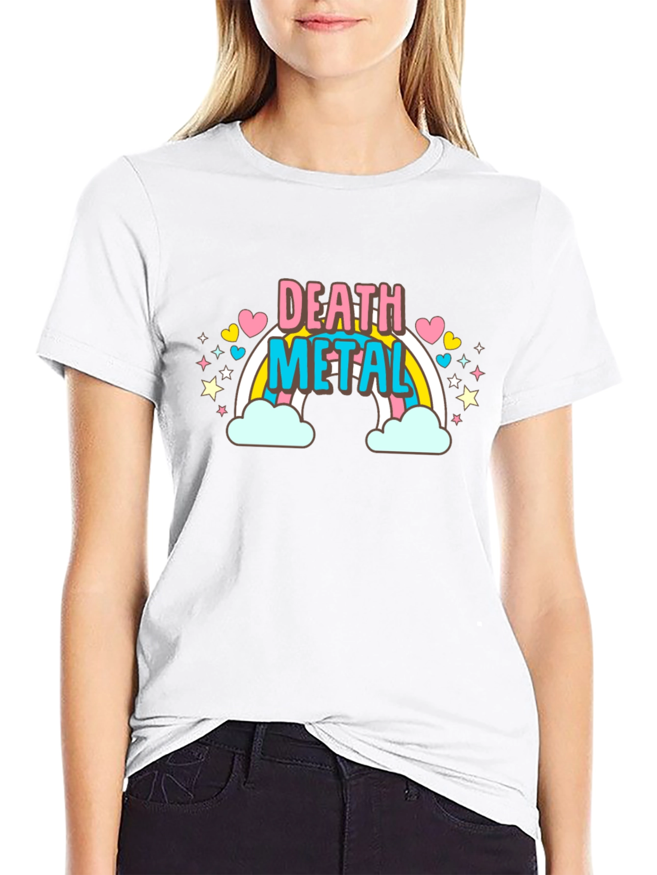Death Metal Rainbow T-Shirt - Black Cotton Tee
