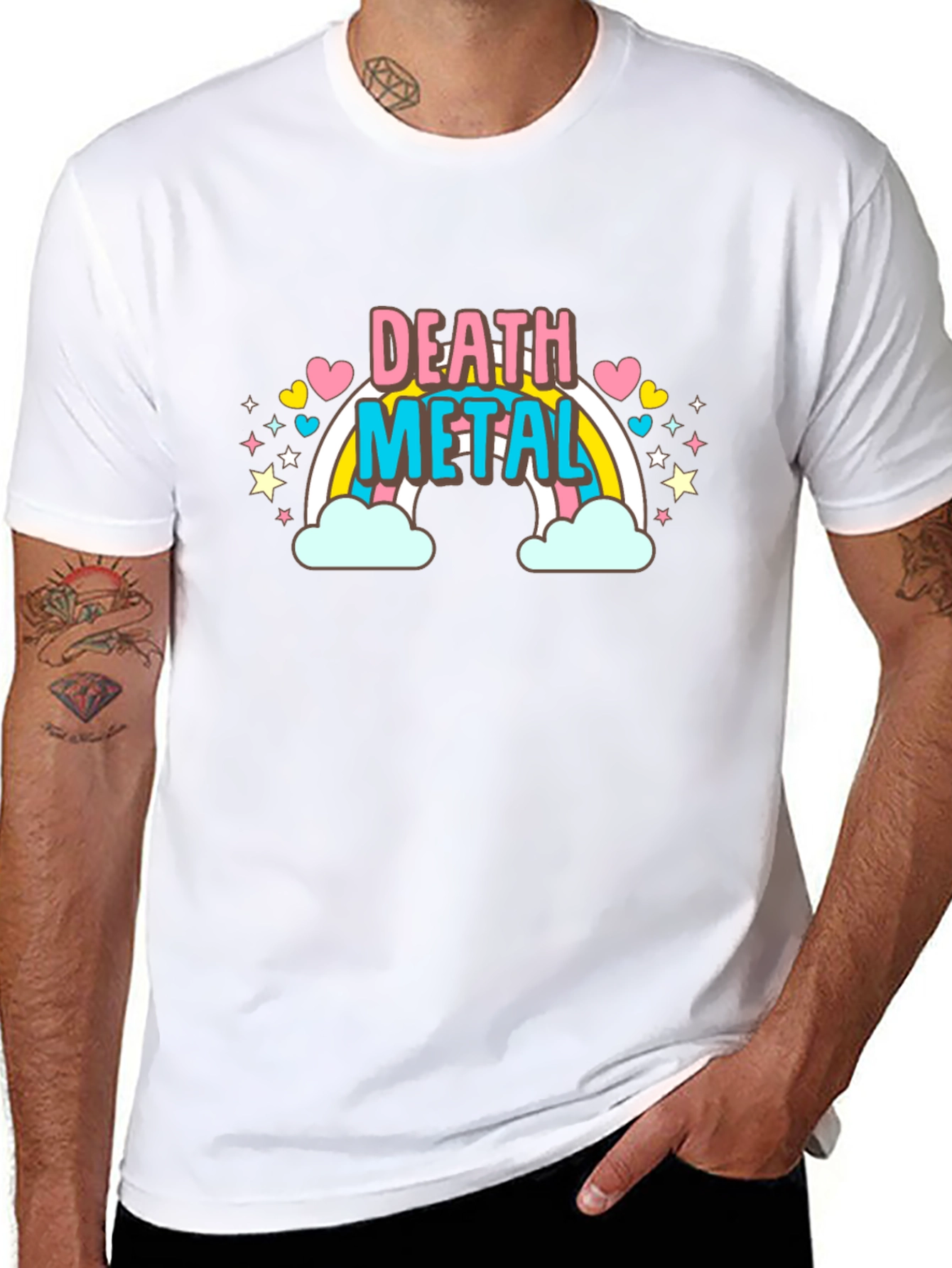 Death Metal Rainbow T-Shirt - Black Cotton Tee