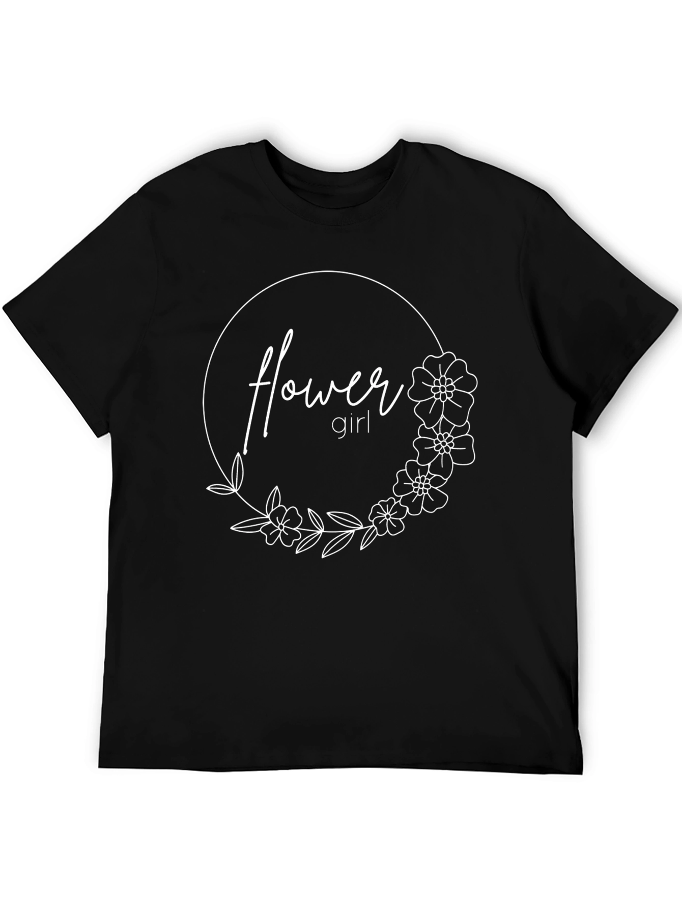 Flower Girl Graphic Tee - Floral Wreath Design