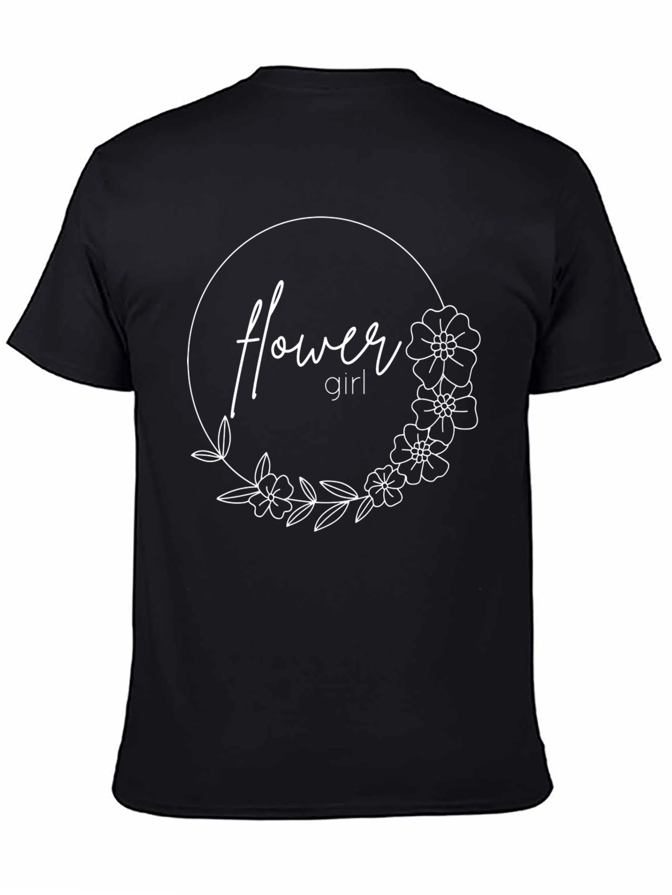 Flower Girl Graphic Tee - Floral Wreath Design